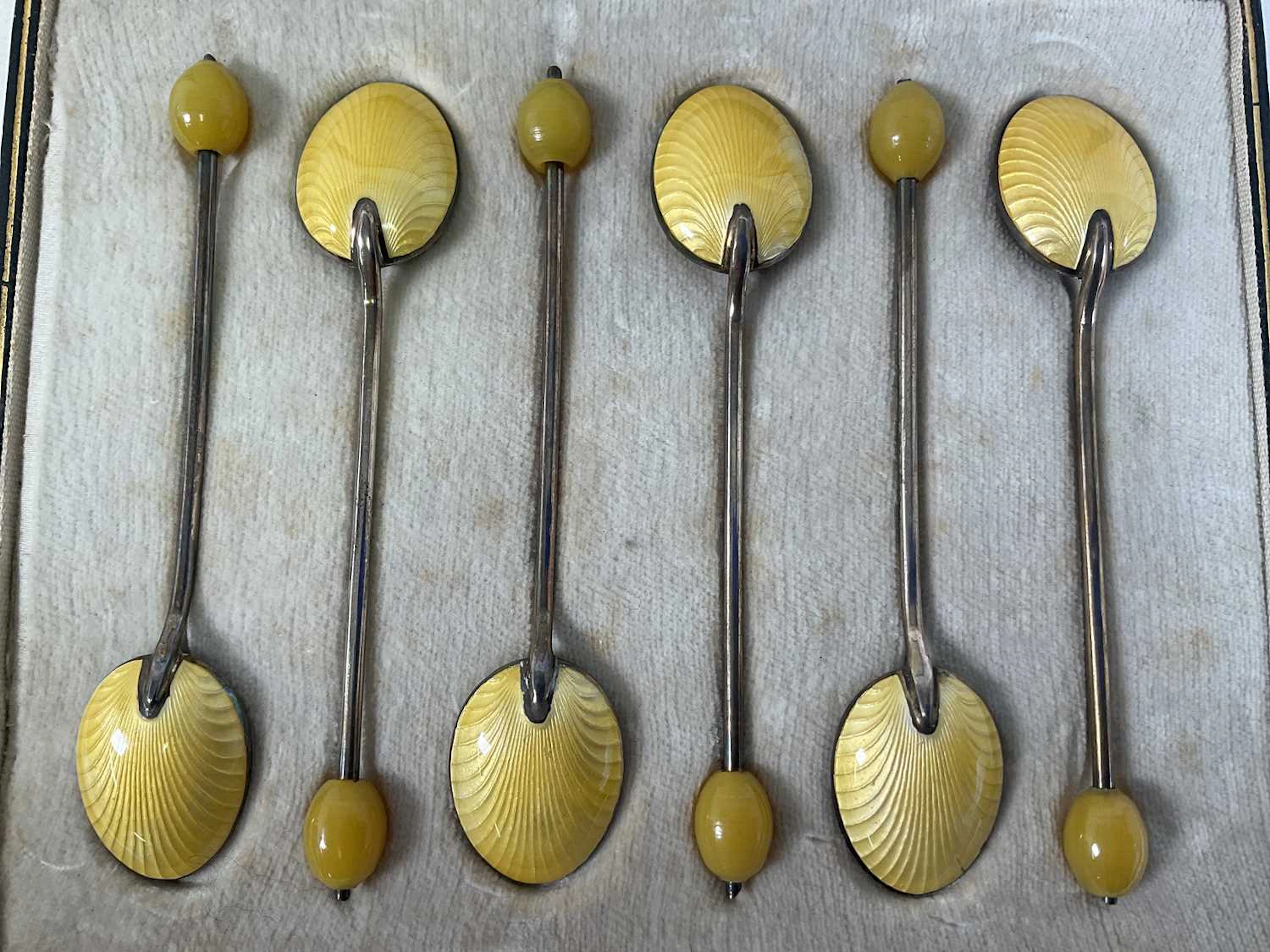 HENRY CLIFFORD DAVIS; a cased set of six hallmarked...