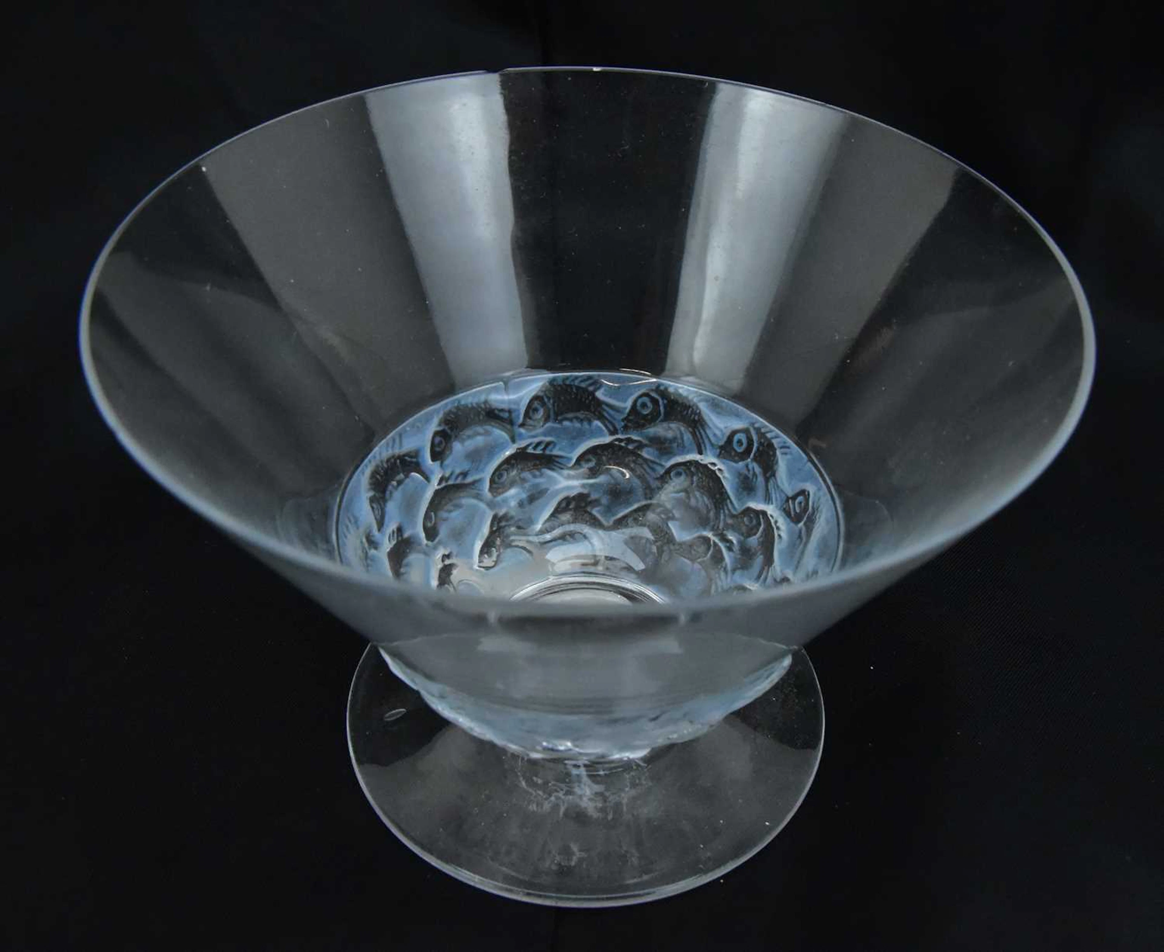 RENÉ LALIQUE; a champagne glass