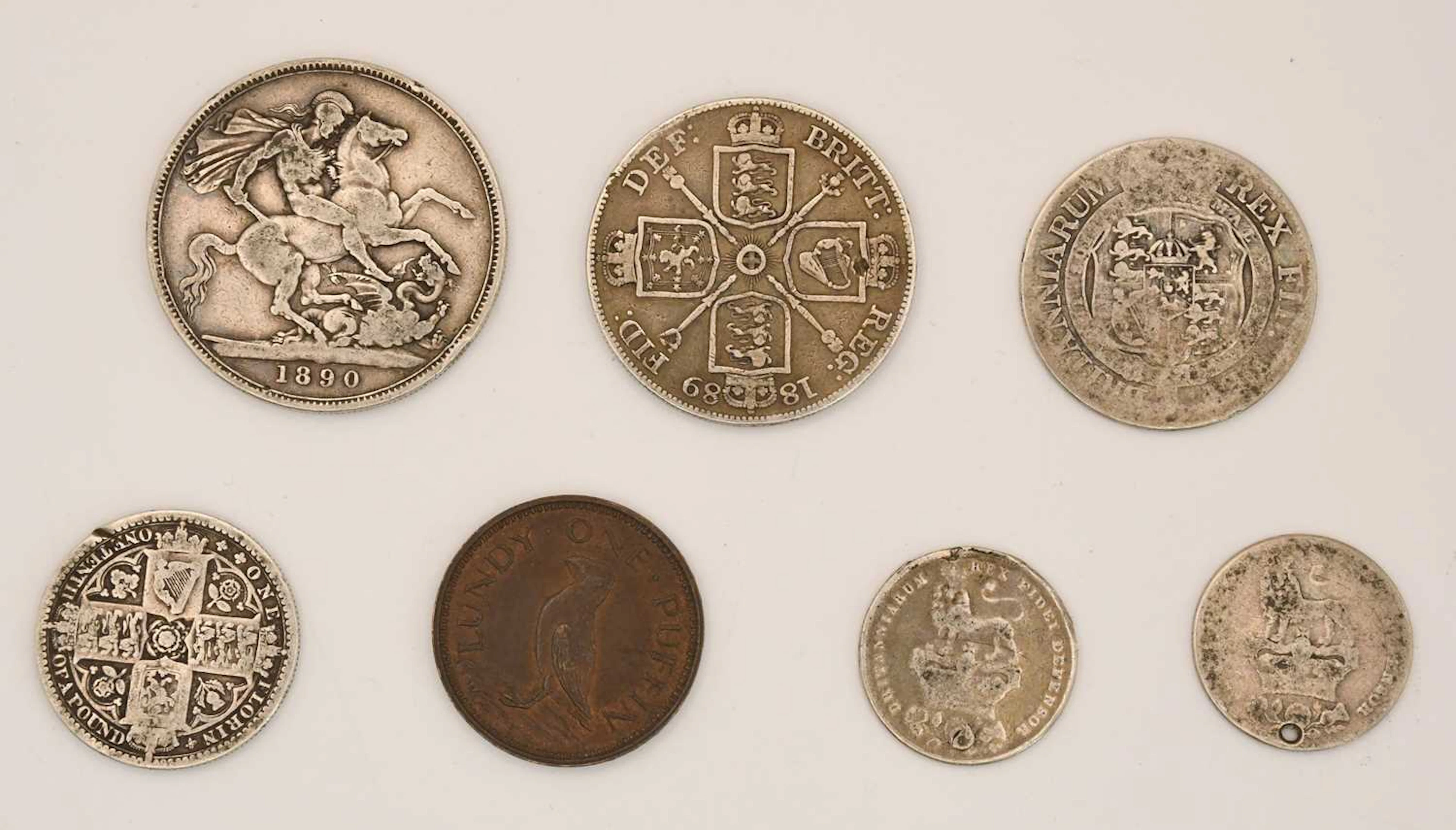 Various British silver coins including a Victoria 1890 crown