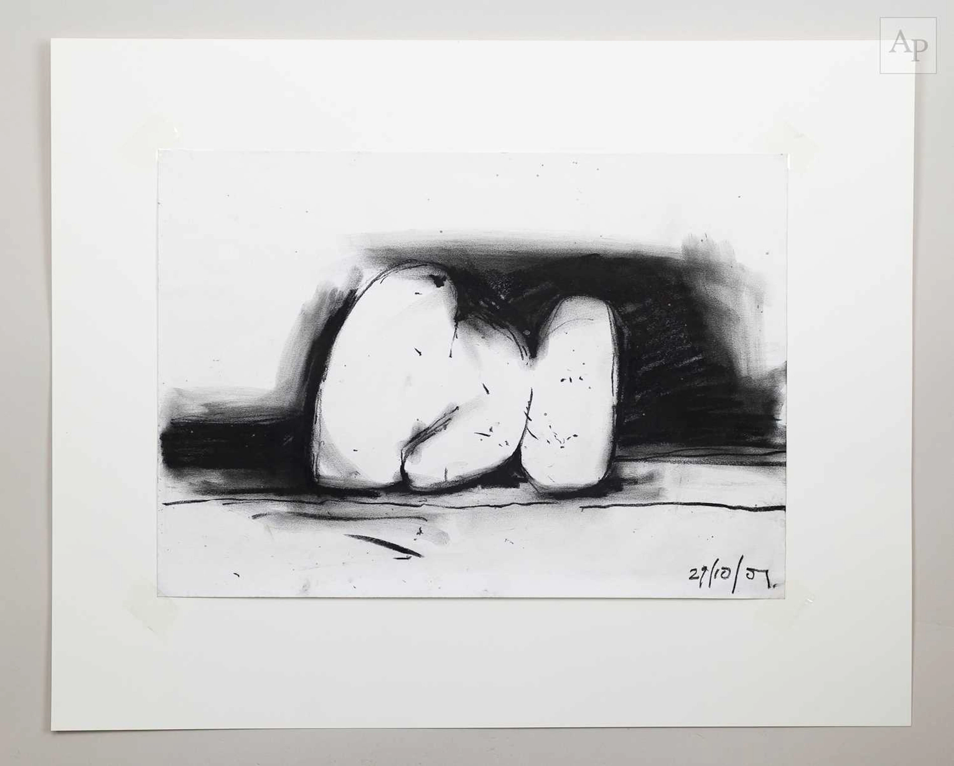 GORDON BALDWIN (1932-2025); a charcoal on paper study of a vessel