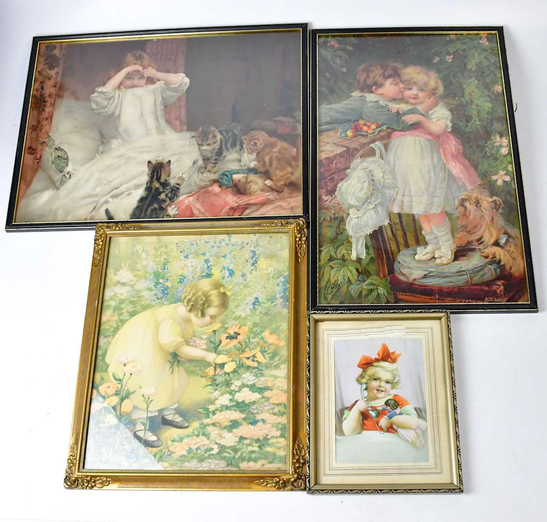 Eight various coloured children's prints
