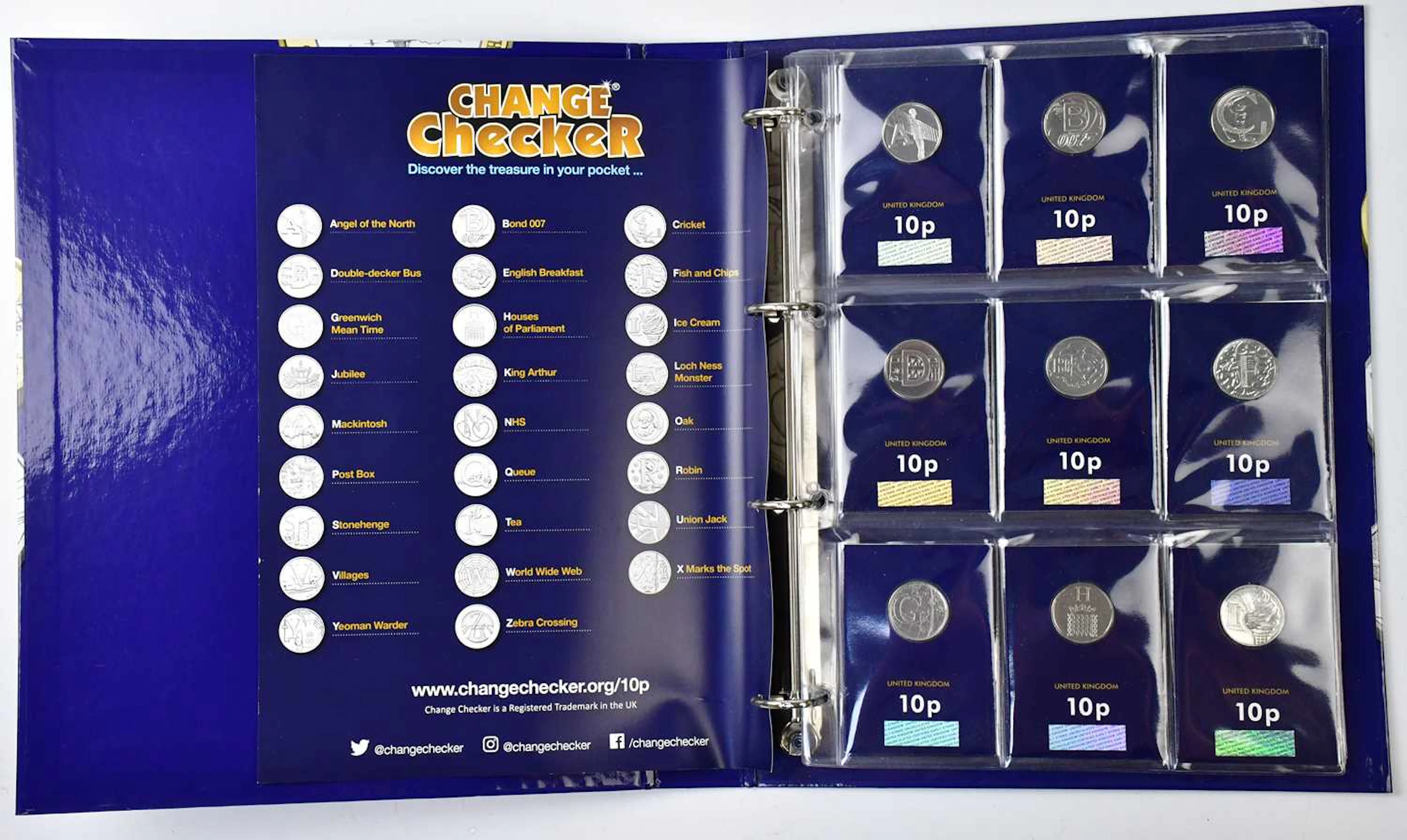 CHANGE CHECKER; a binder with a complete set