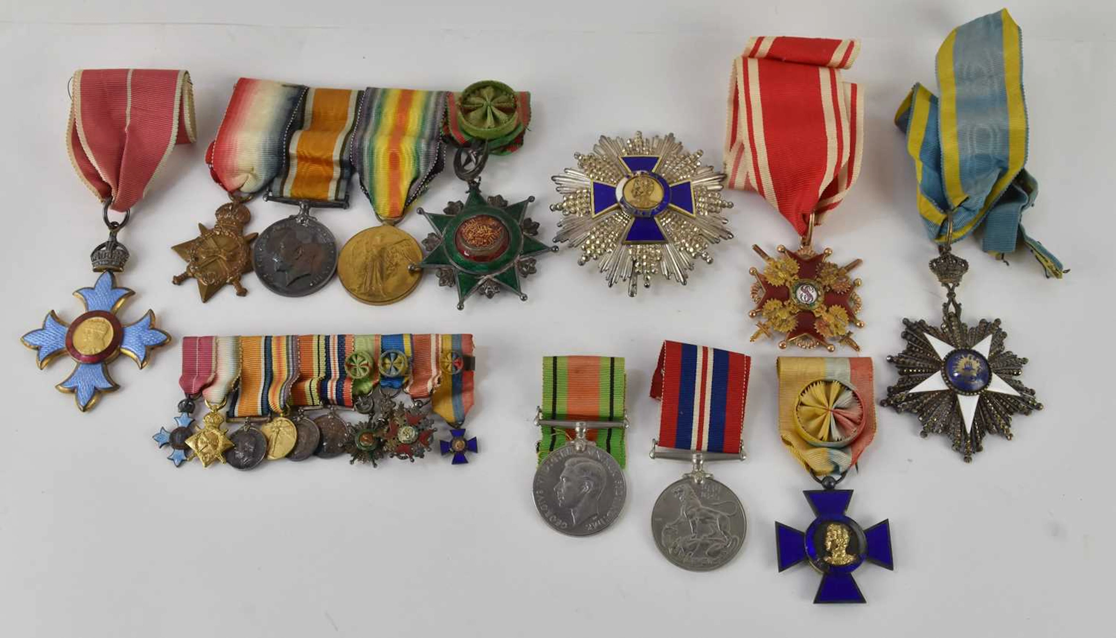 A set of WWI and WWII military medals