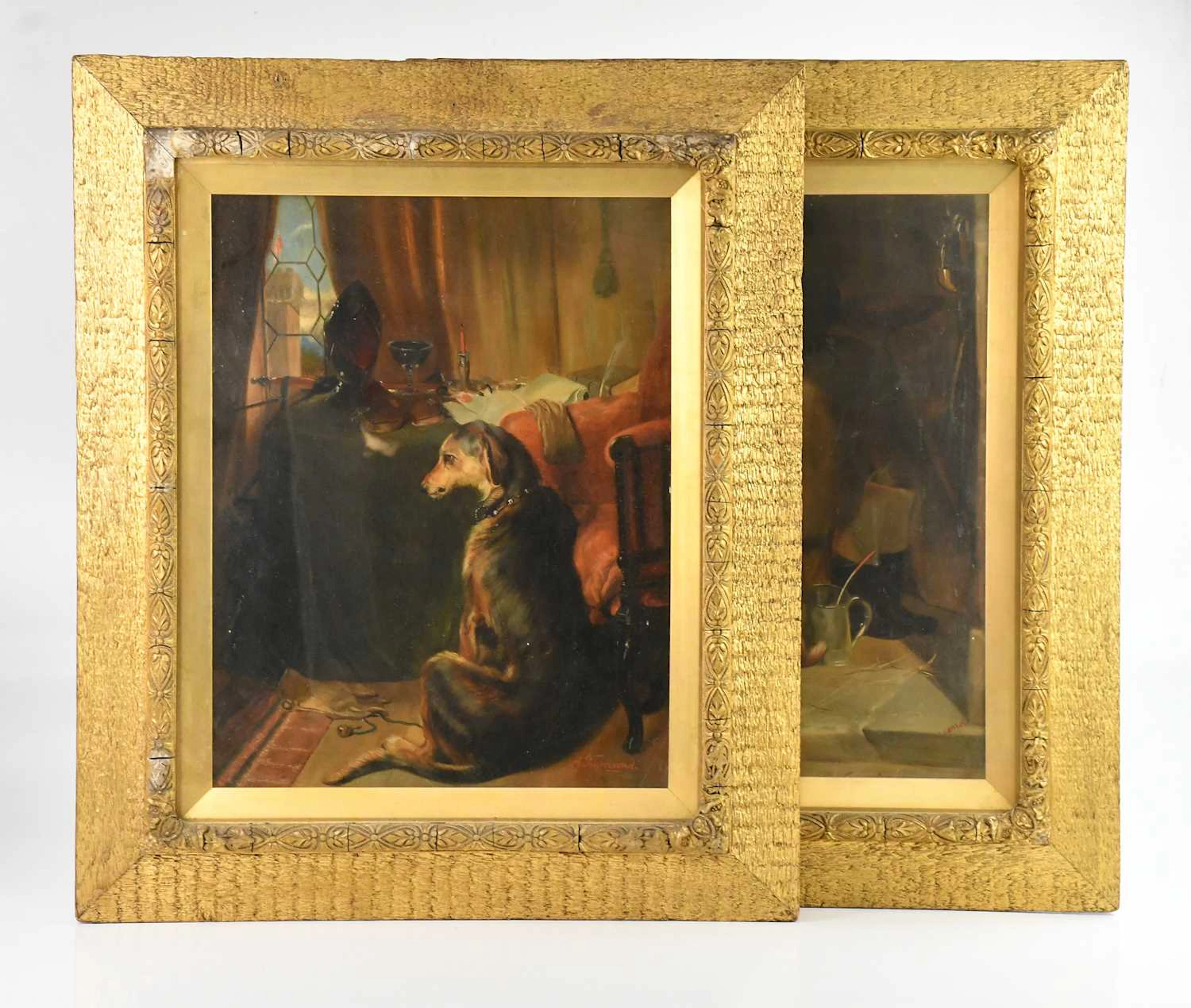 AFTER SIR EDWIN HENRY LANDSEER (1802-1873); pair of oils on panels