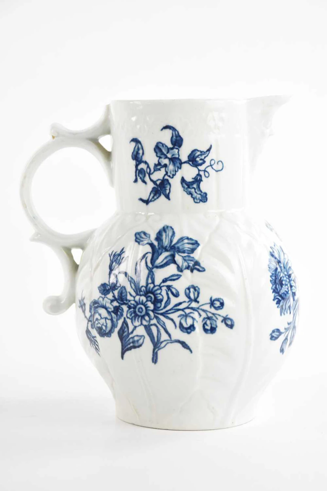 WORCESTER; an 18th century Worcester cabbage leaf jug