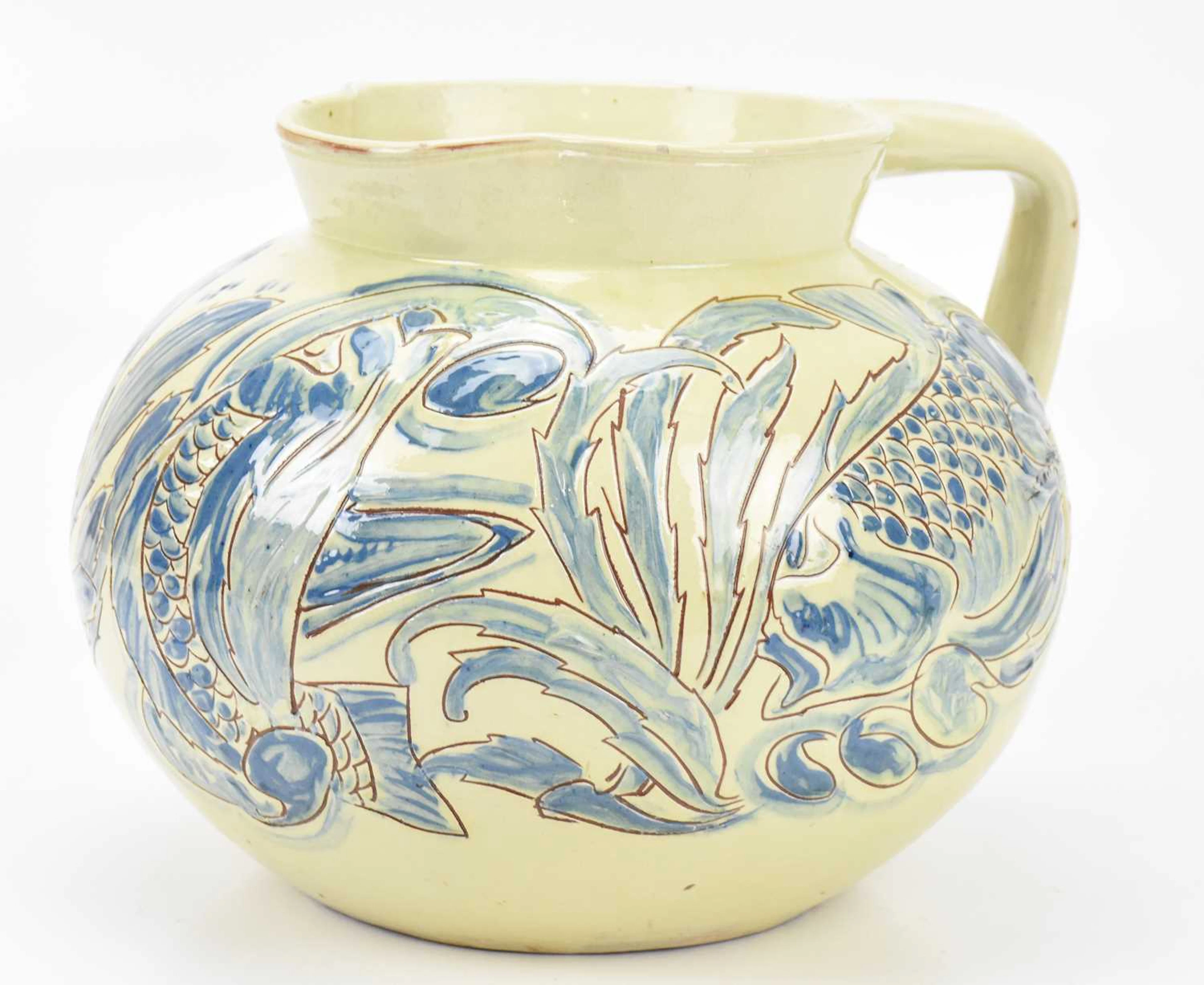 CHARLES BRANNAM; a Brannam ware jug of large squat form