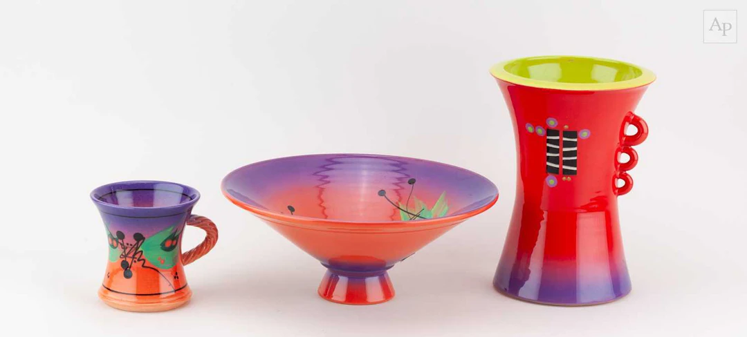 RICHARD GODFREY (1949-2014); an abstract earthenware...