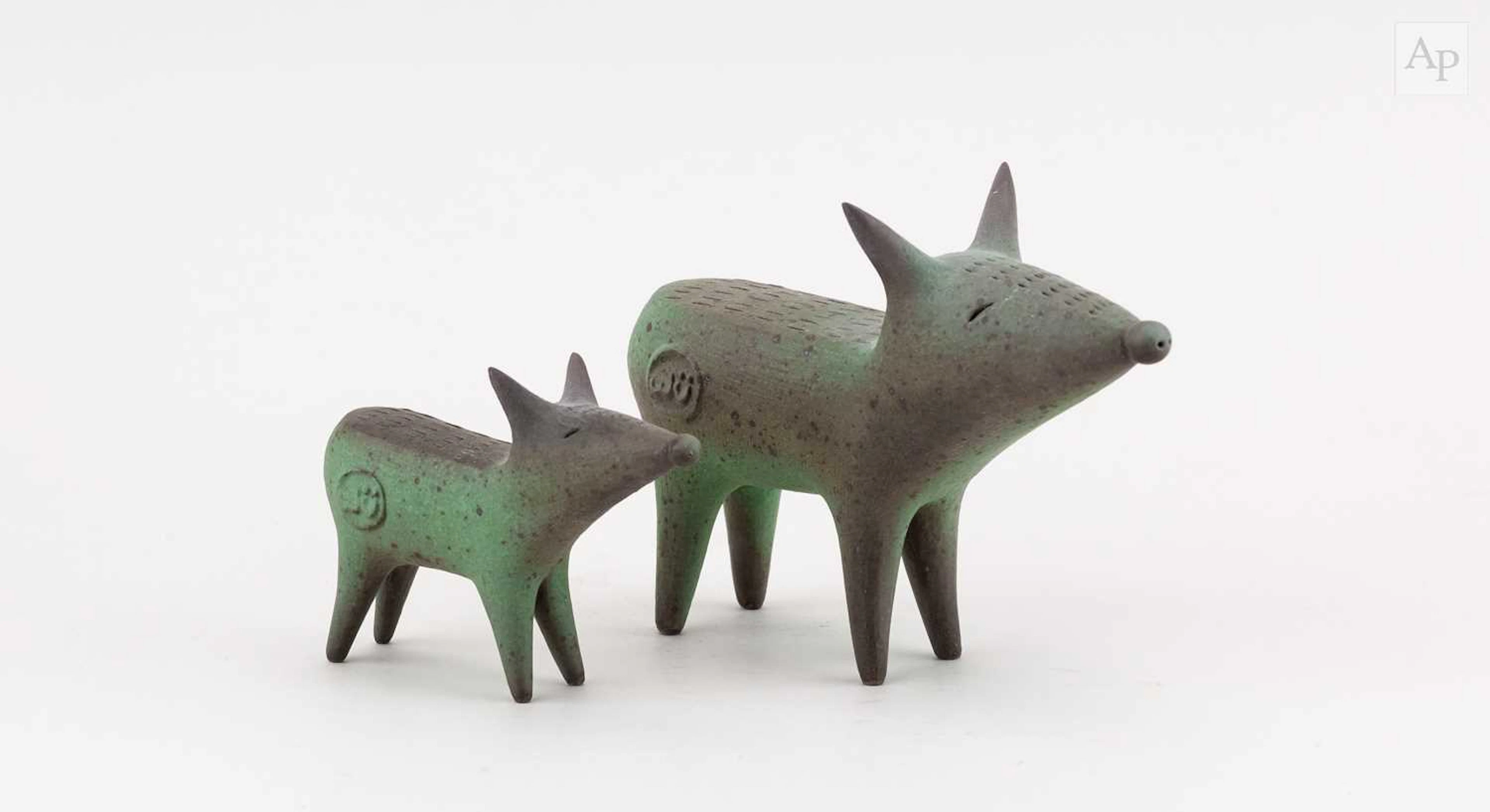 CHIU-I WU (born 1968); a small stoneware sculpture of a...