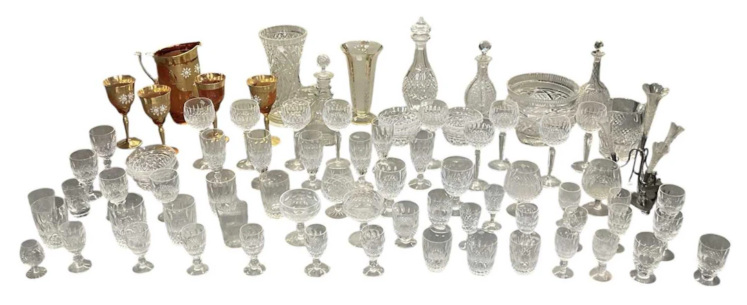 A large quantity of assorted cut and crystal glassware