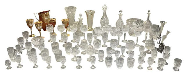 A large quantity of assorted cut and crystal glassware