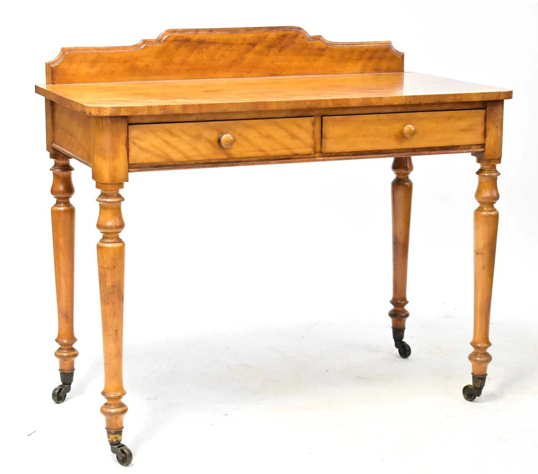 A Victorian satin birch side table