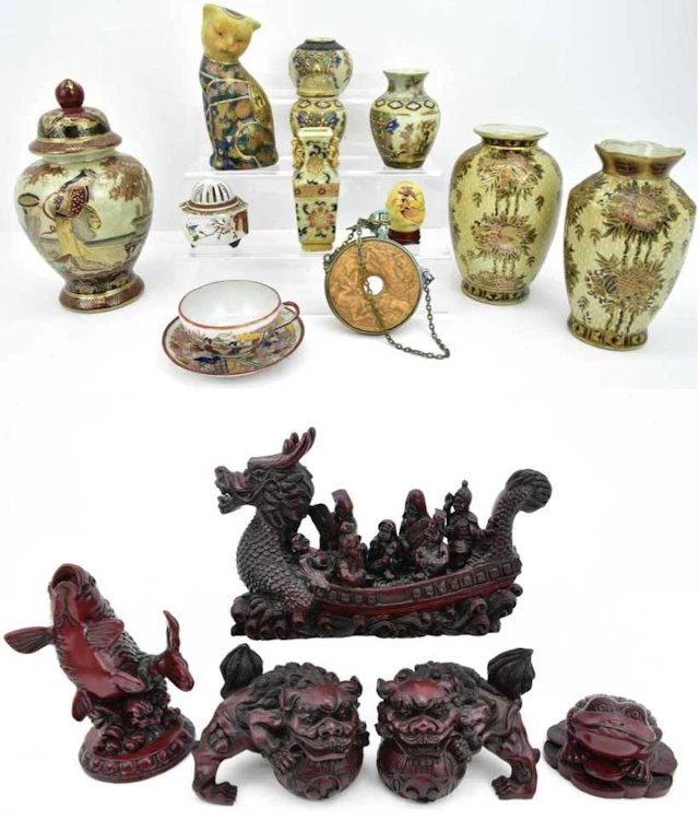 Eighteen items of modern Chinese and Japanese pottery and porcelain