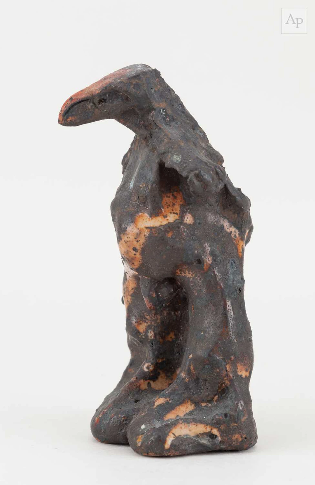 CHARLES BOUND (born 1939); a wood fired stoneware bird...
