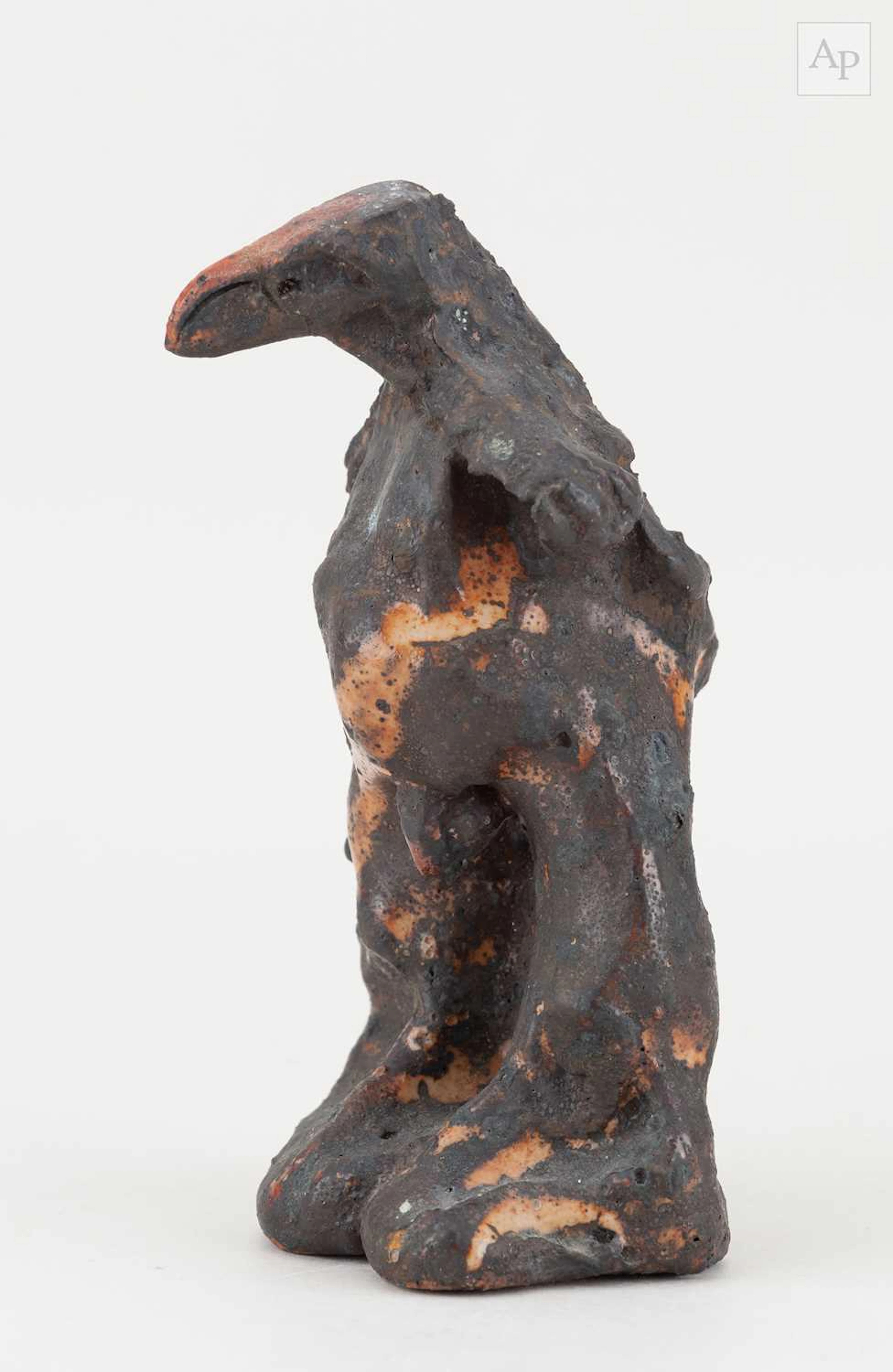 CHARLES BOUND (born 1939); a wood fired stoneware bird...