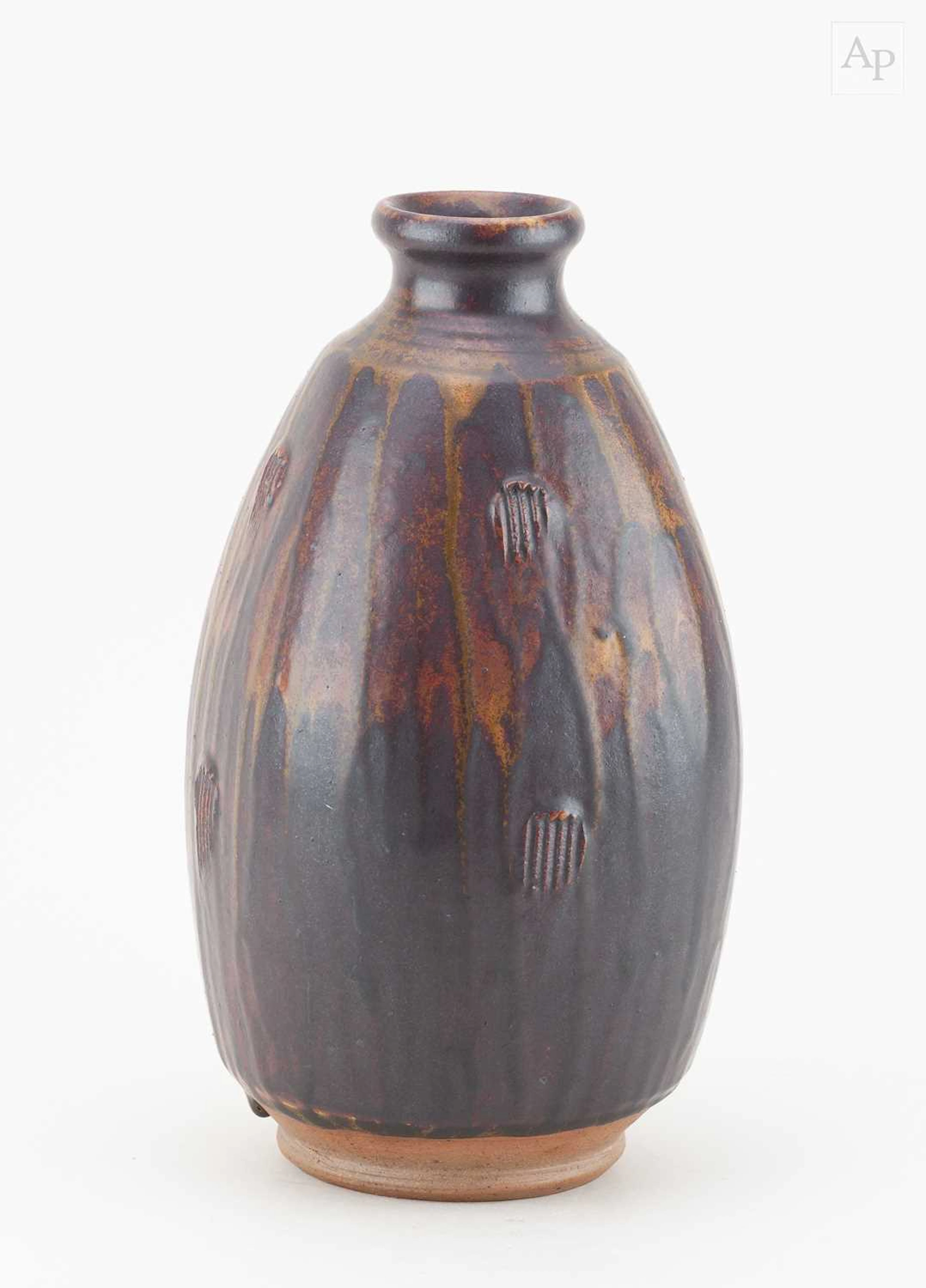 JOHN JELFS (born 1946); a stoneware bottle covered in...