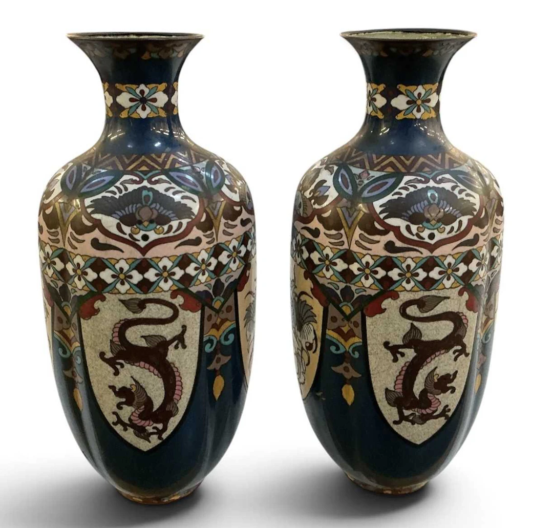 A pair of late 19th/early 20th century Chinese gilt metal...
