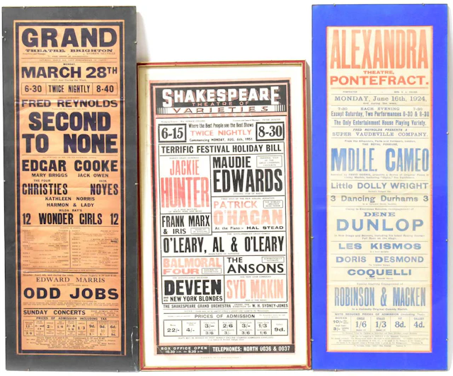 Three mid-20th century theatre posters comprising...