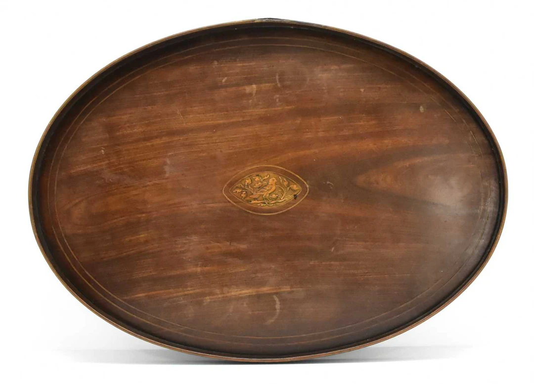A Regency mahogany large oval tray