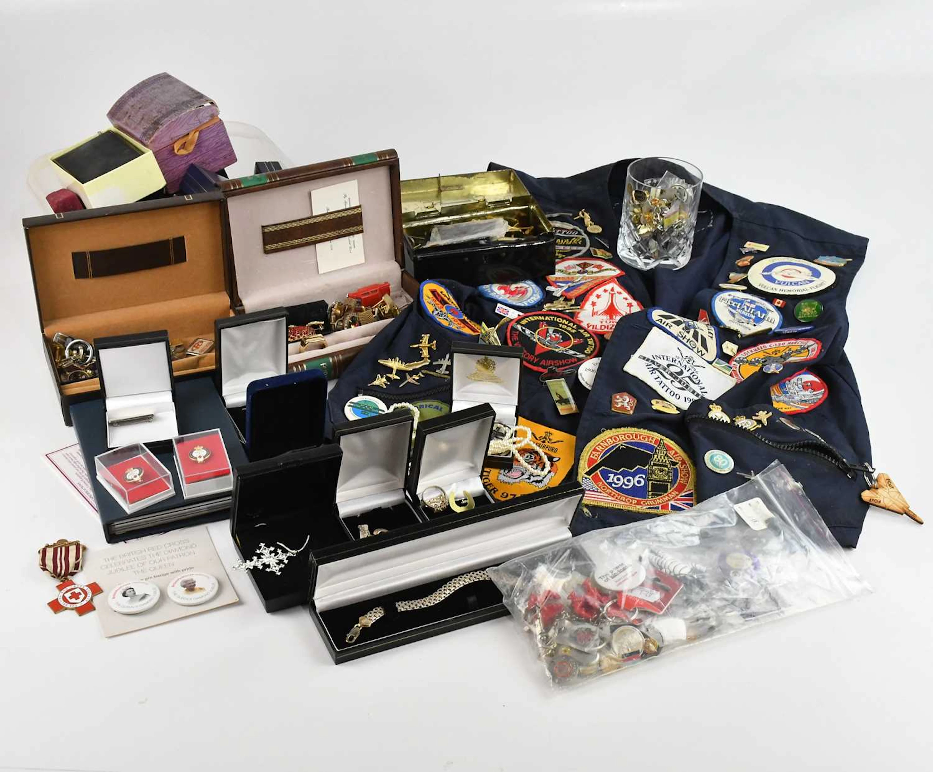A collection of costume jewellery including watches
