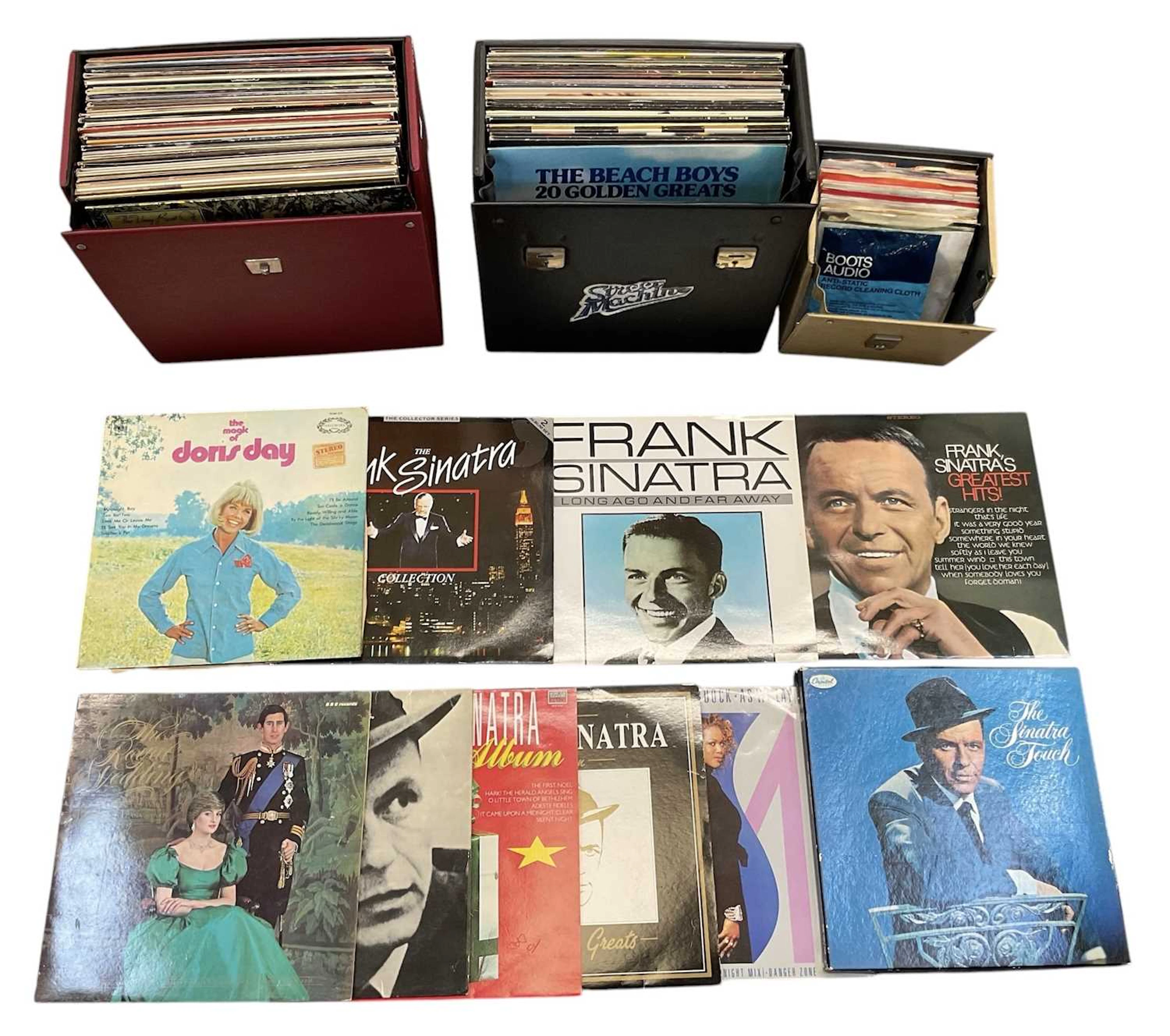A collection of approximately ninety records and LPs including Michael Jackson