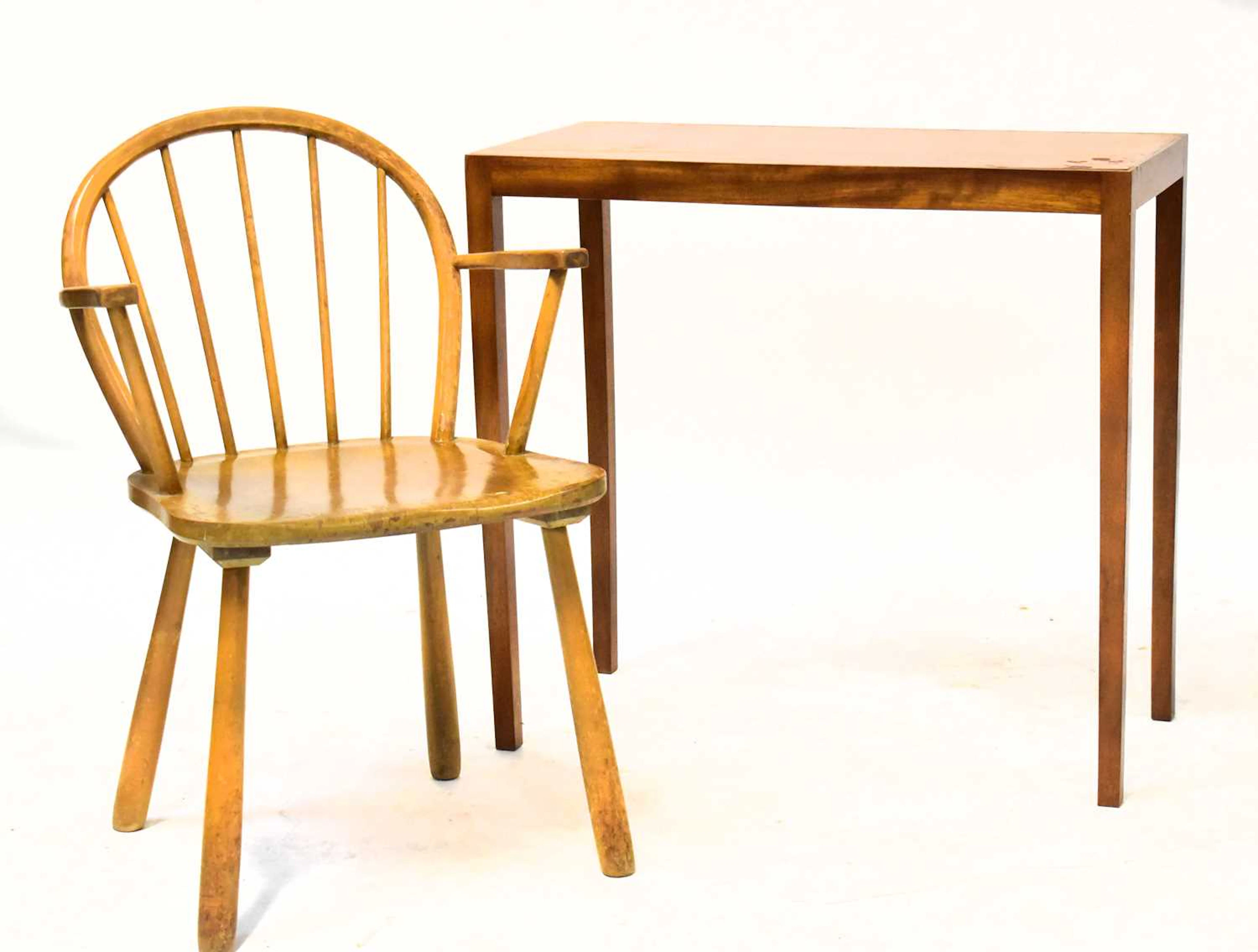 A 1940s beech Windsor spindle-back armchair by Adolf Gustav Schneck