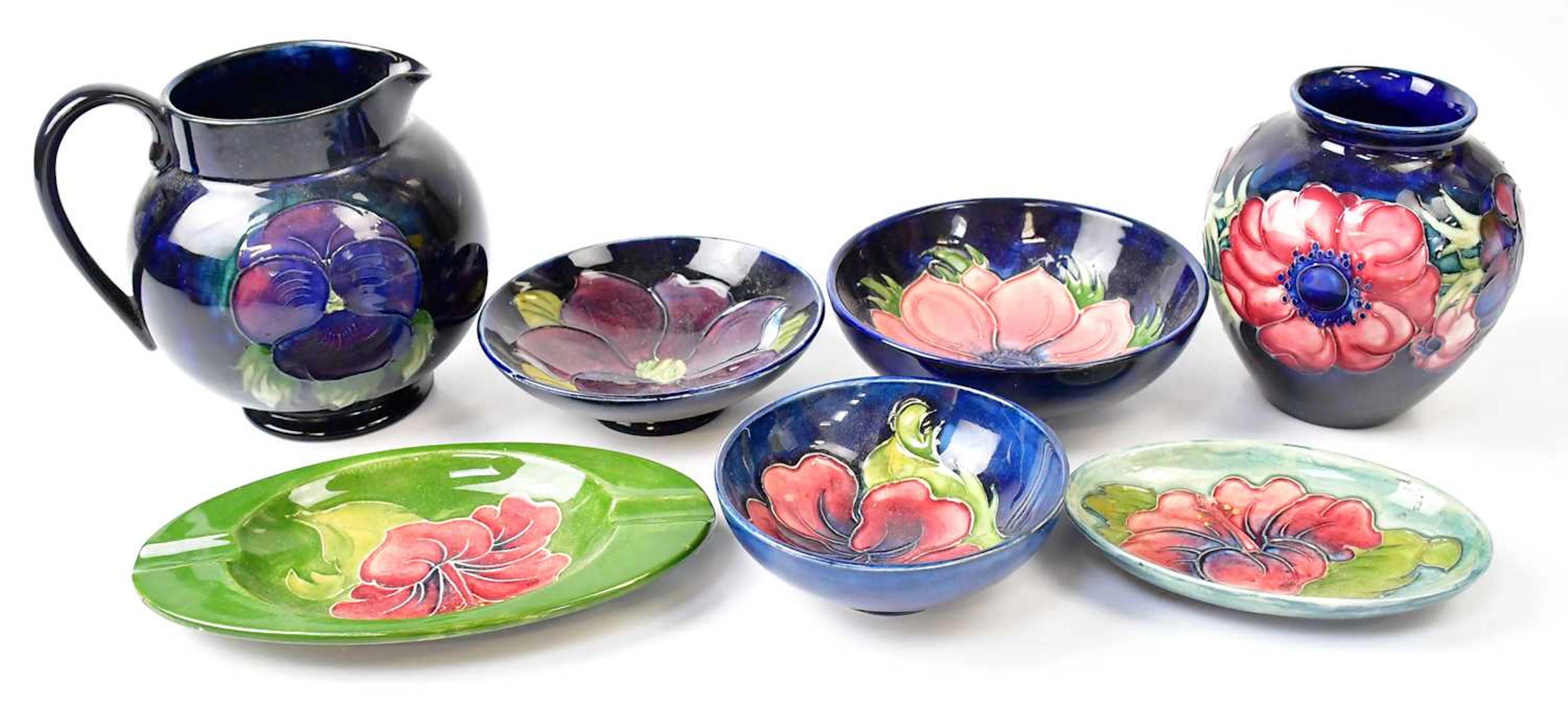 MOORCROFT; seven pieces