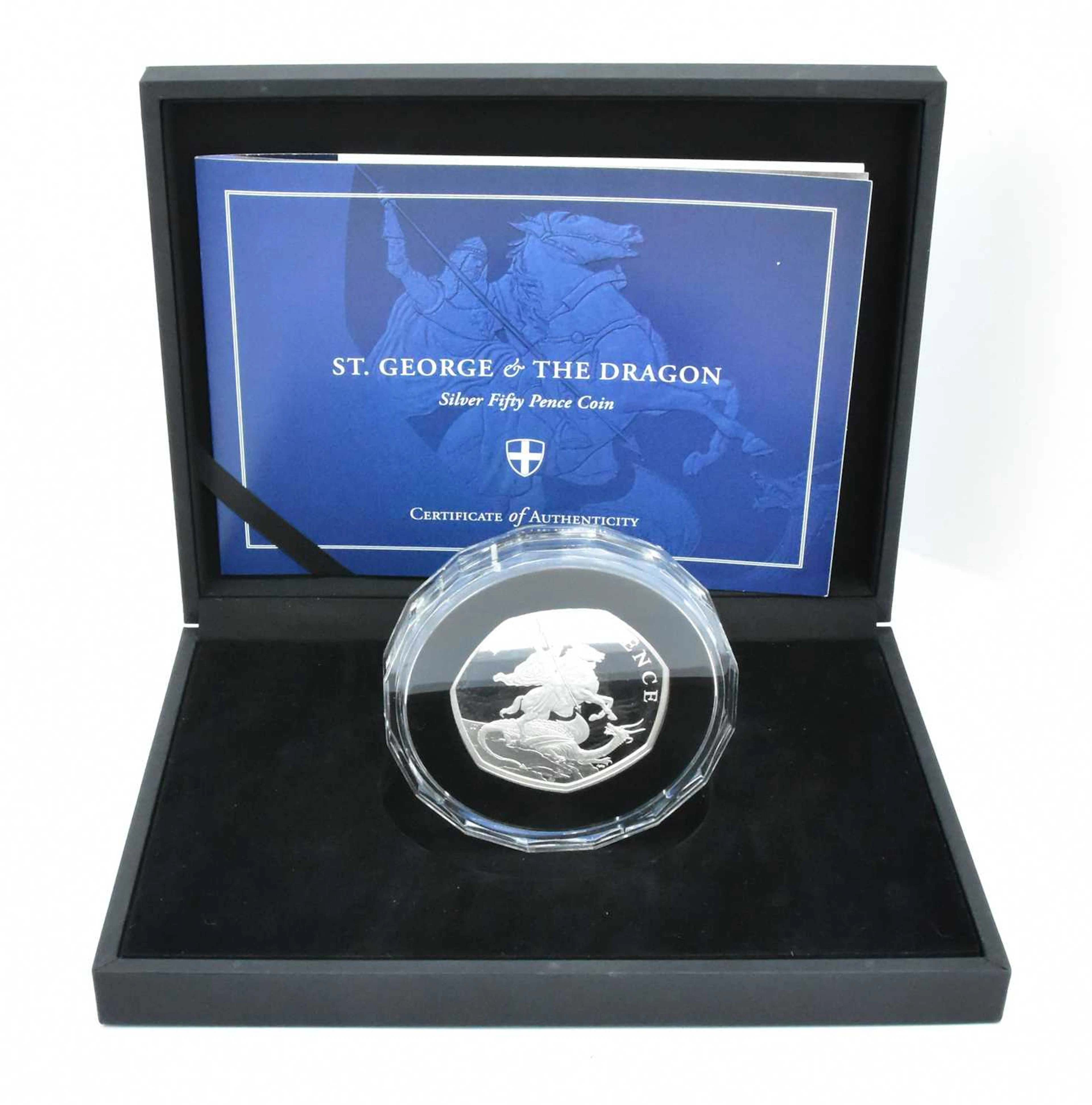 HERITAGE COINS; a St George and the Dragon silver fifty pence four-coin set
