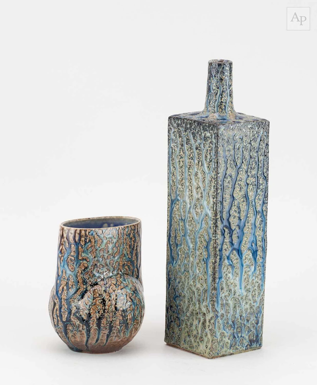 DANIEL BOYLE; a tall square salt glazed bottle with narrow neck