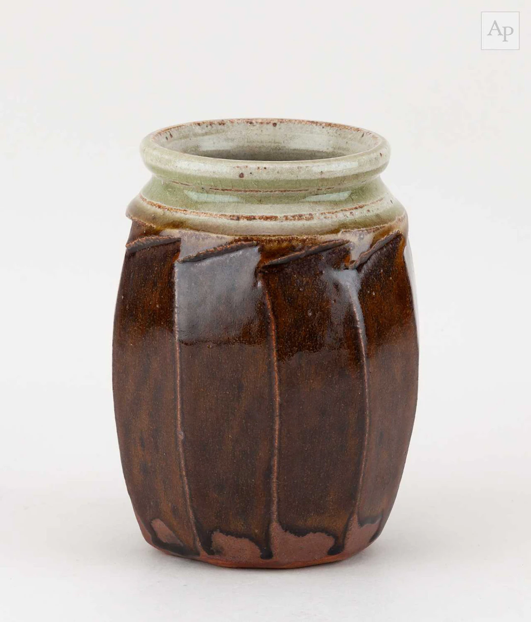RICHARD BATTERHAM (1936-2021); a cut sided stoneware lily...