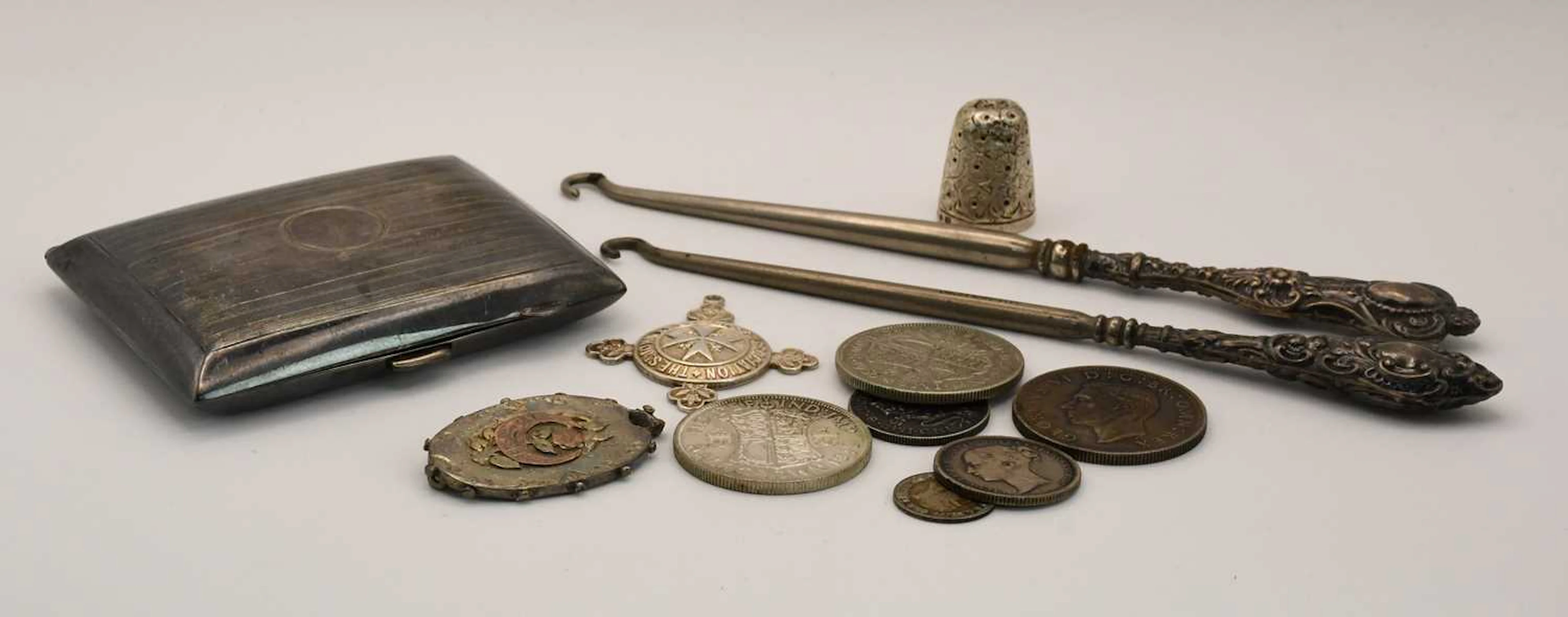Various items of silver including a George V breast...