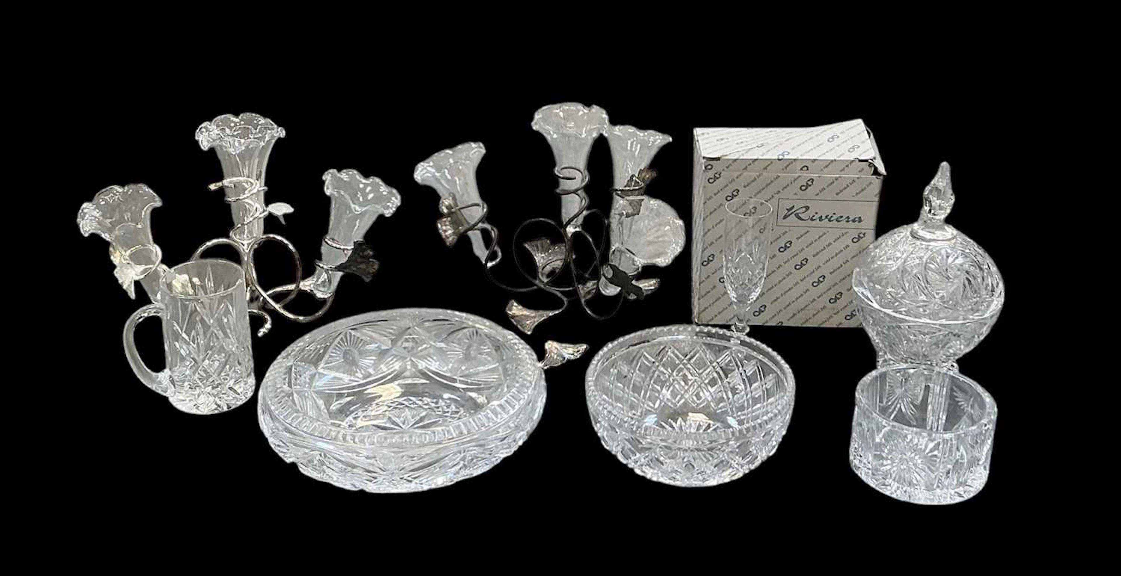 A quantity of assorted cut and crystal glassware