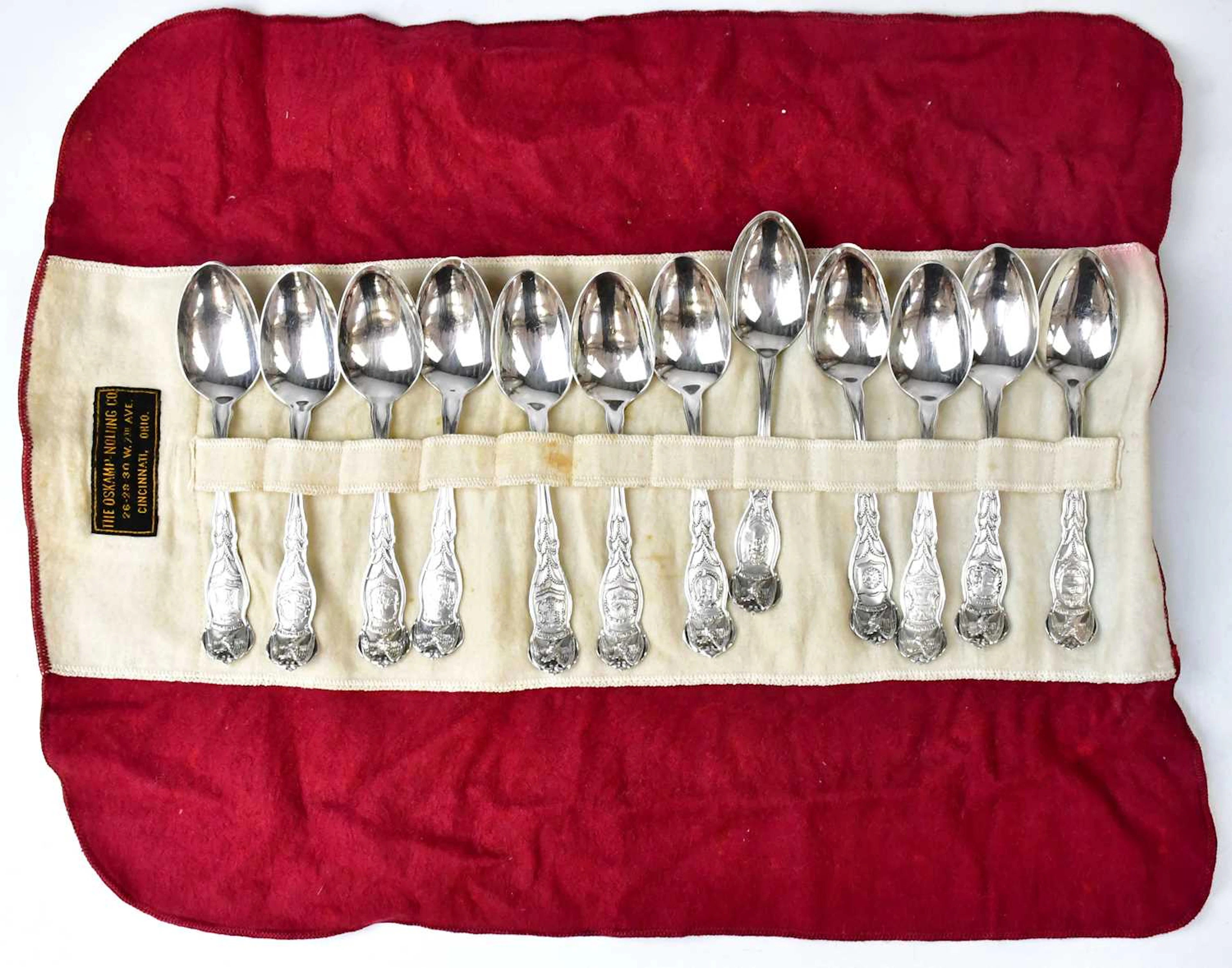 WM ROGERS & SON AA; a set of eleven silver-plated teaspoons