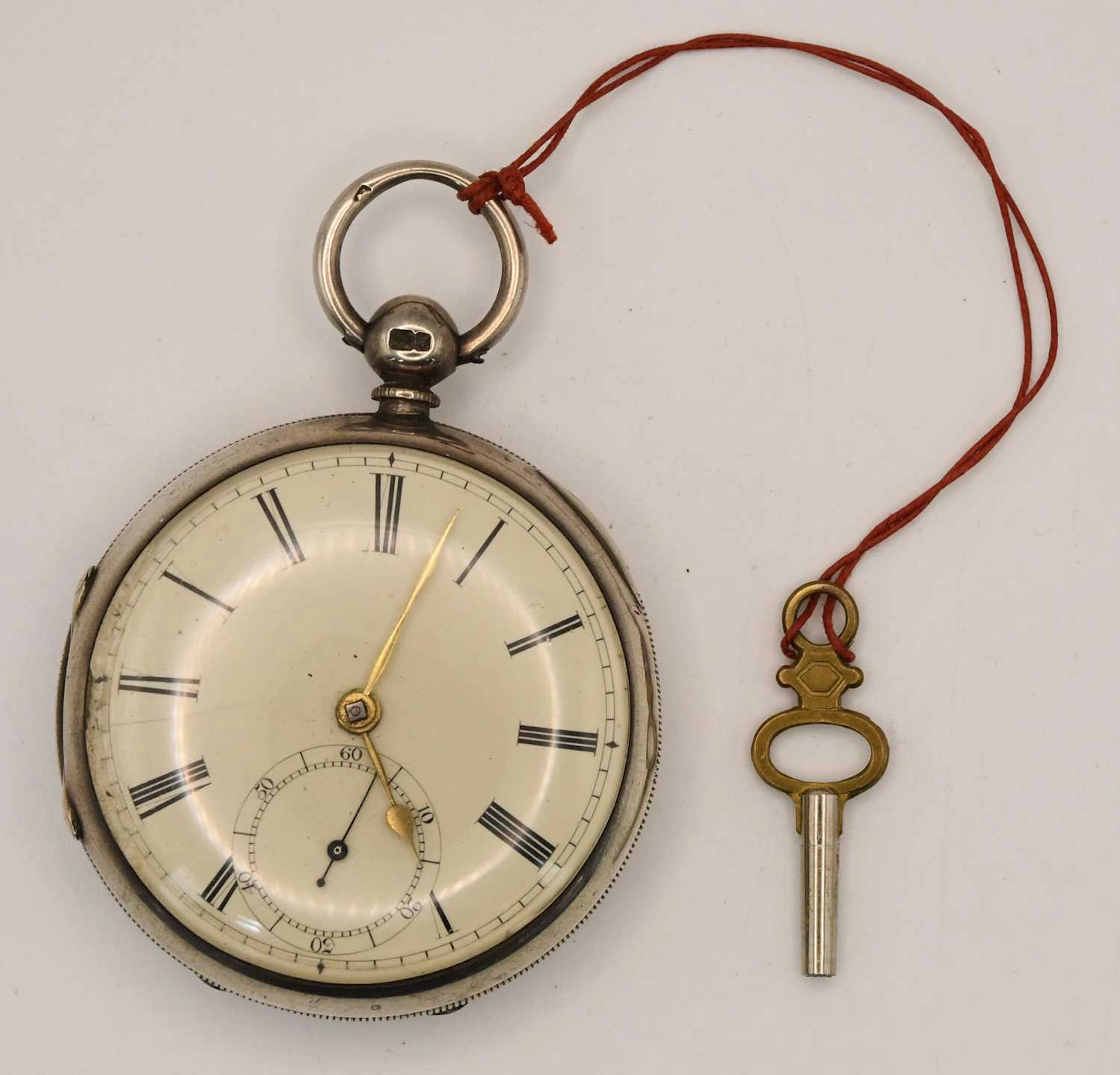 A Victorian hallmarked silver cased open face key wind pocket watch