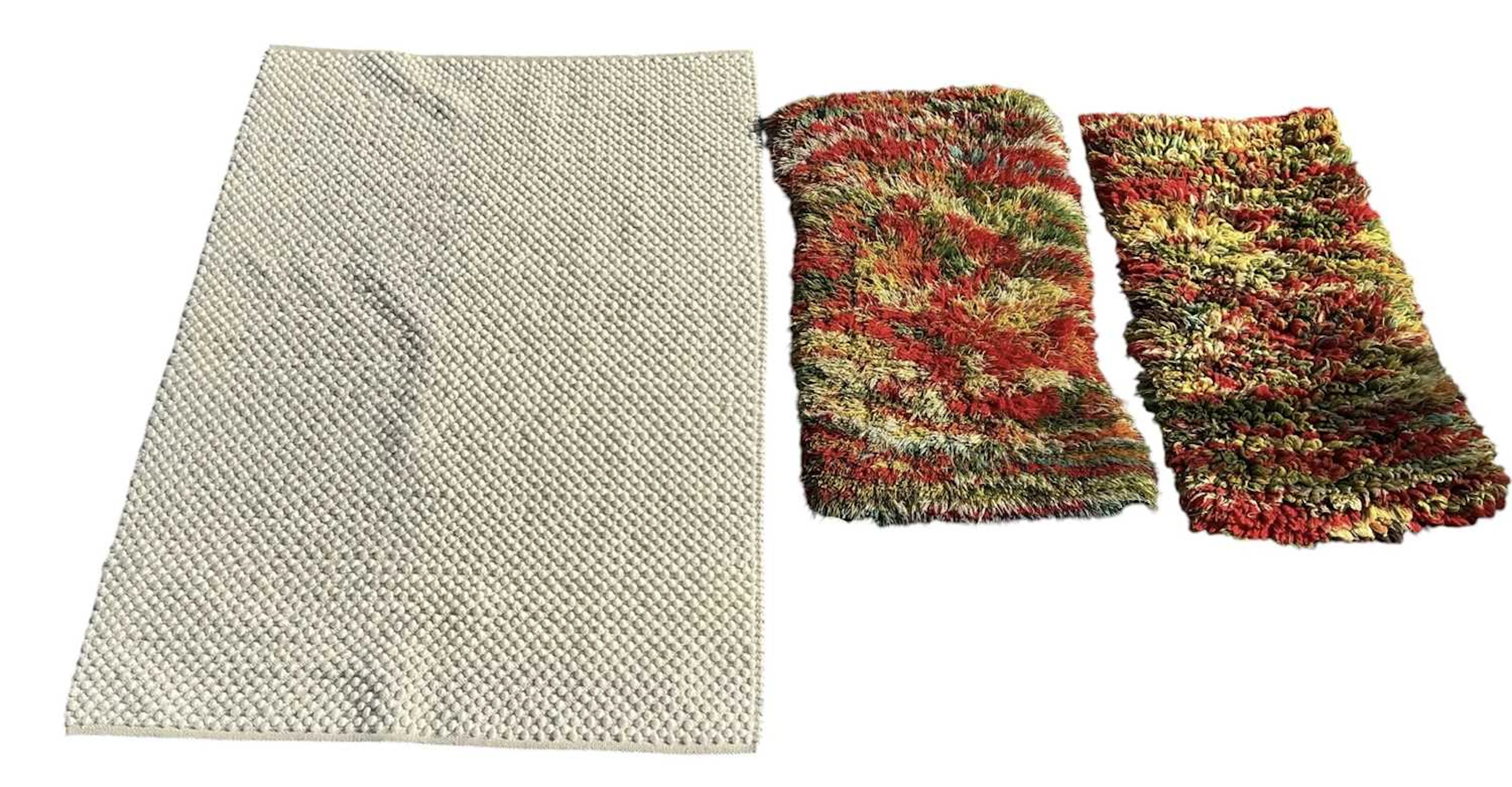 LOAF; a modern contemporary wool and cotton cream ground bobbled rug