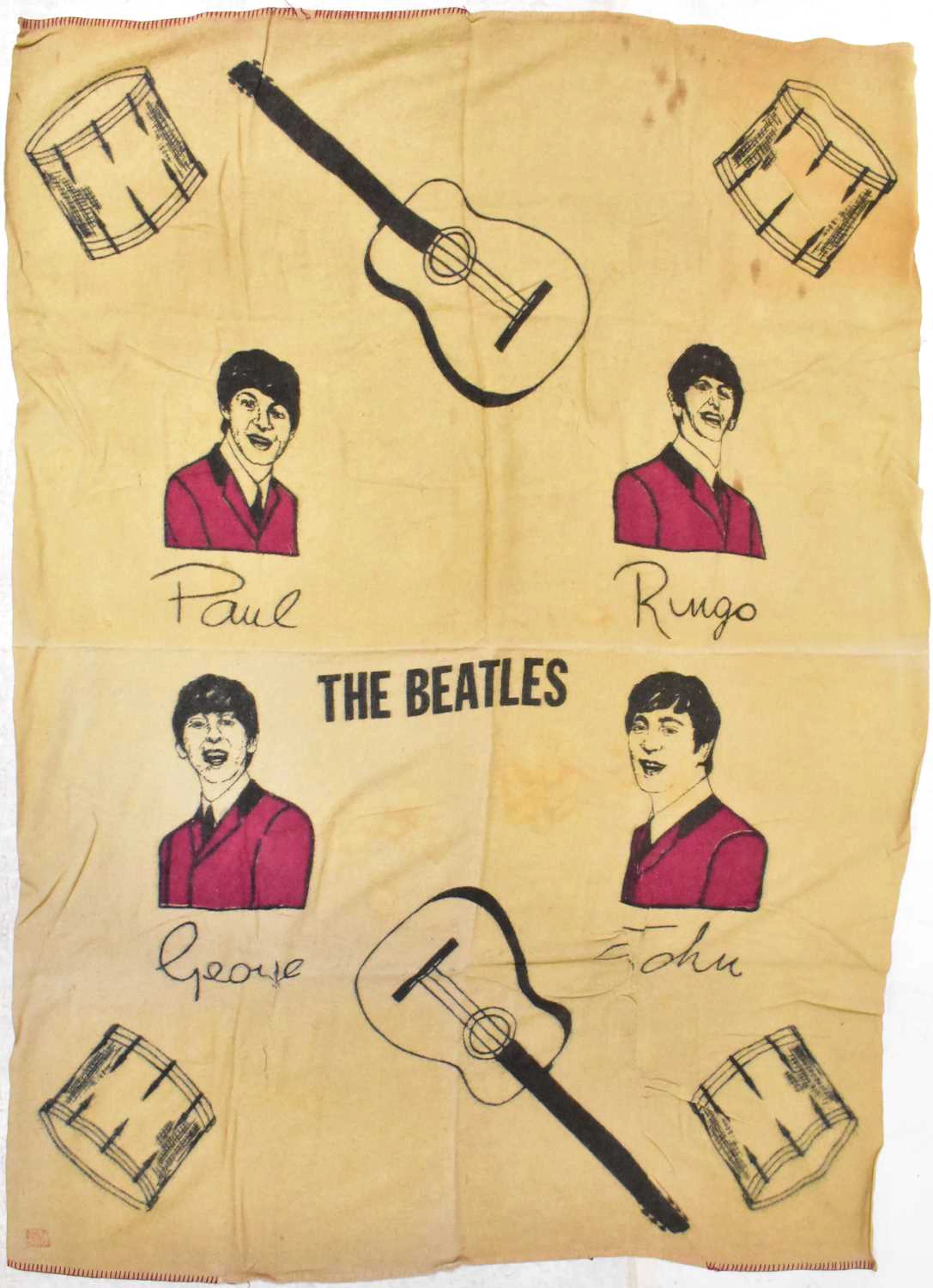 BEATLES; a mid-20th century Witney blanket featuring images of each band member