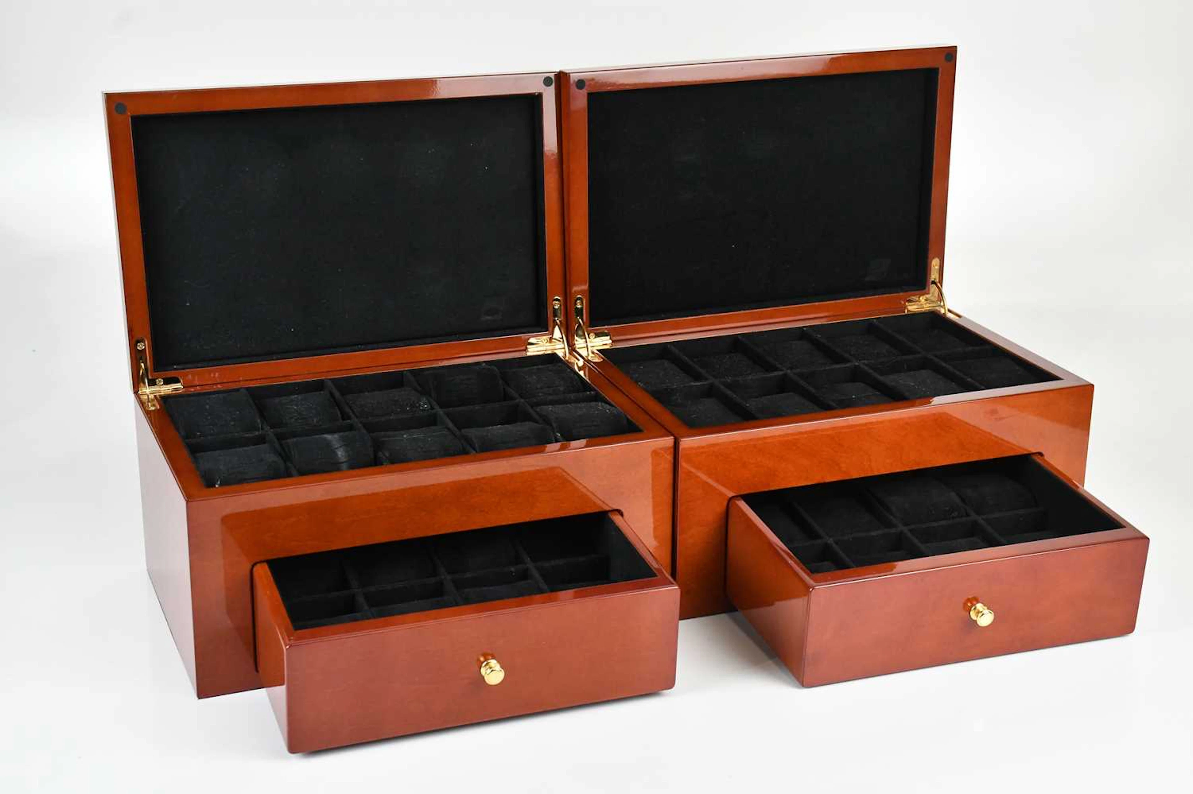 Two modern contemporary watch boxes