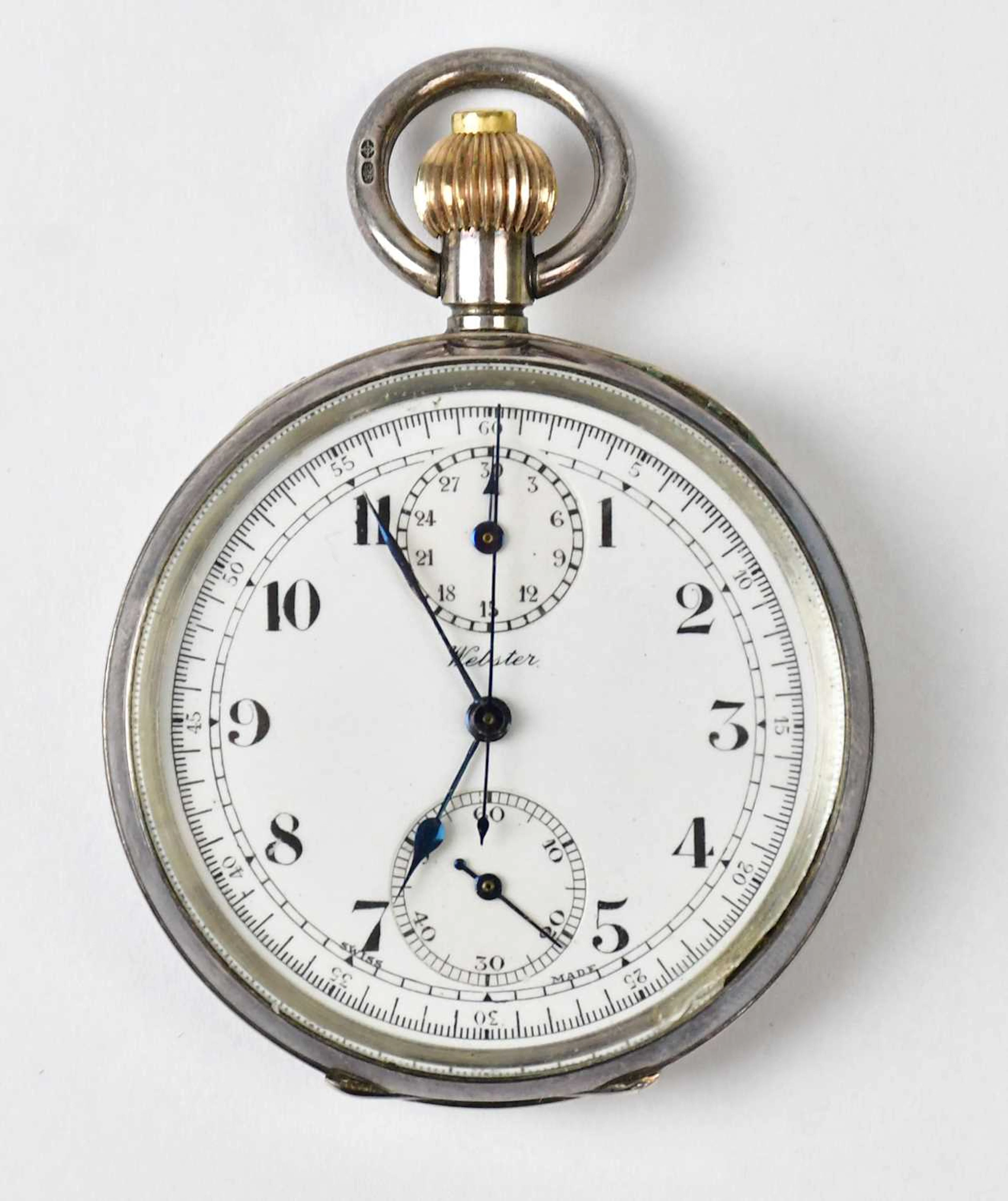 WEBSTER; a George V hallmarked silver open face crown wind pocket watch