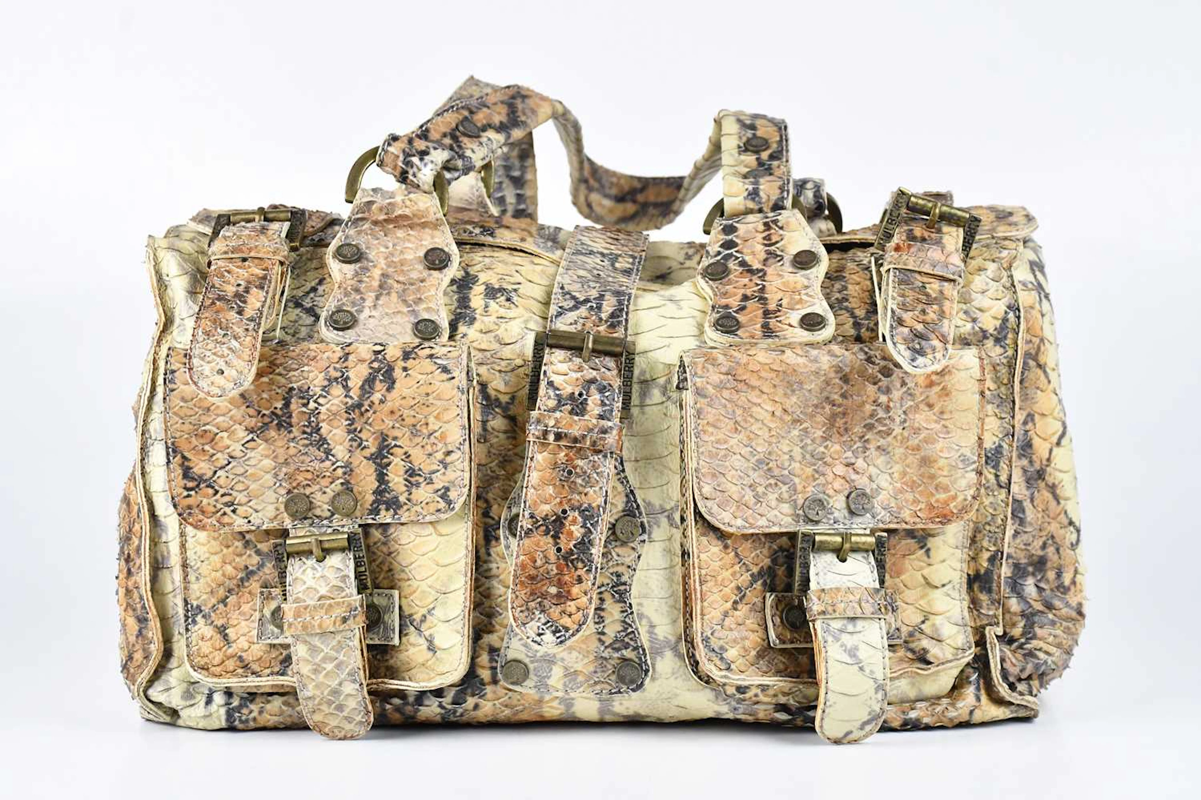 MULBERRY; a genuine python skin patterned Roxanne handbag