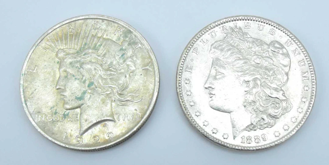 Two USA silver dollars