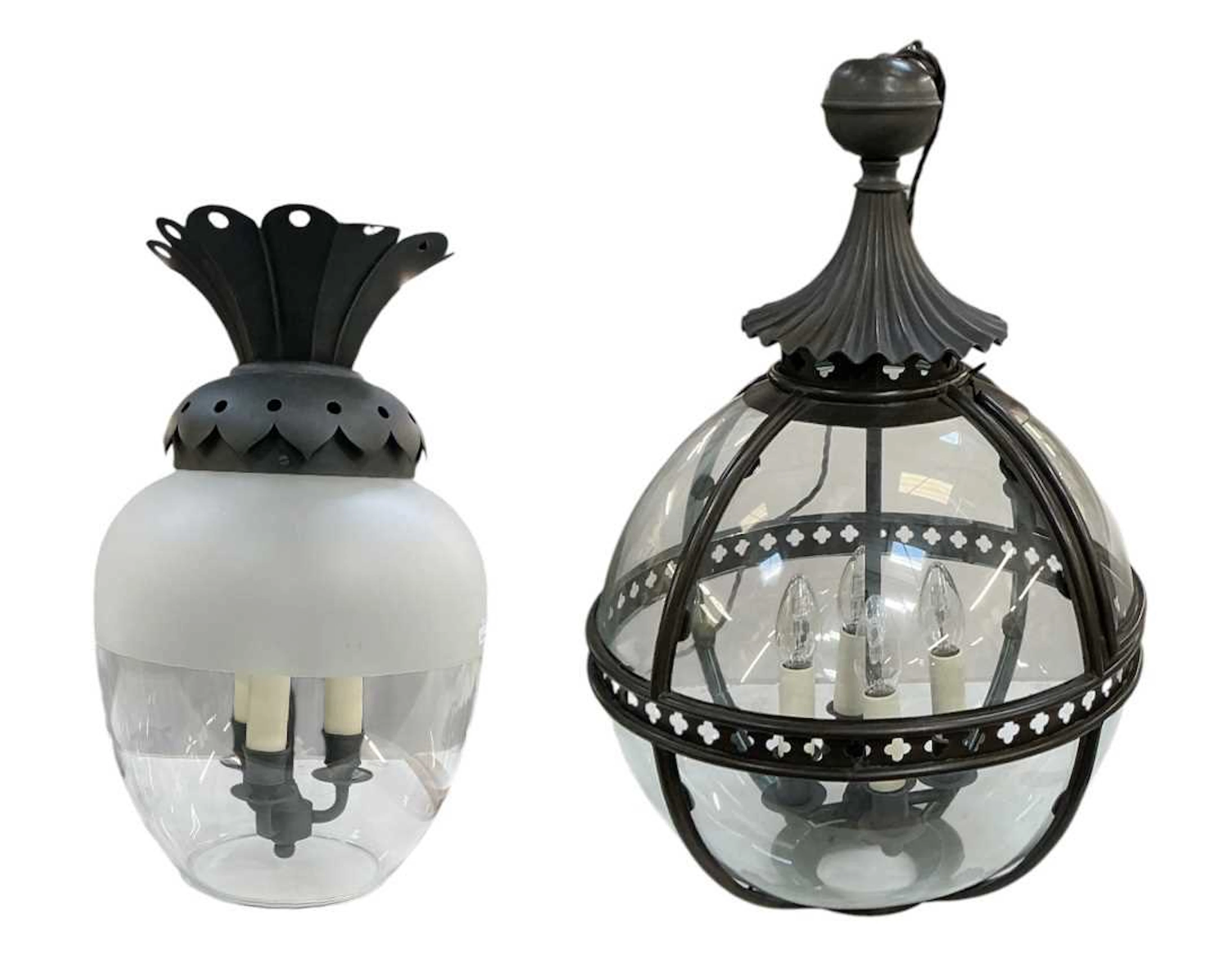 A large modern contemporary bronzed metal clear glass...