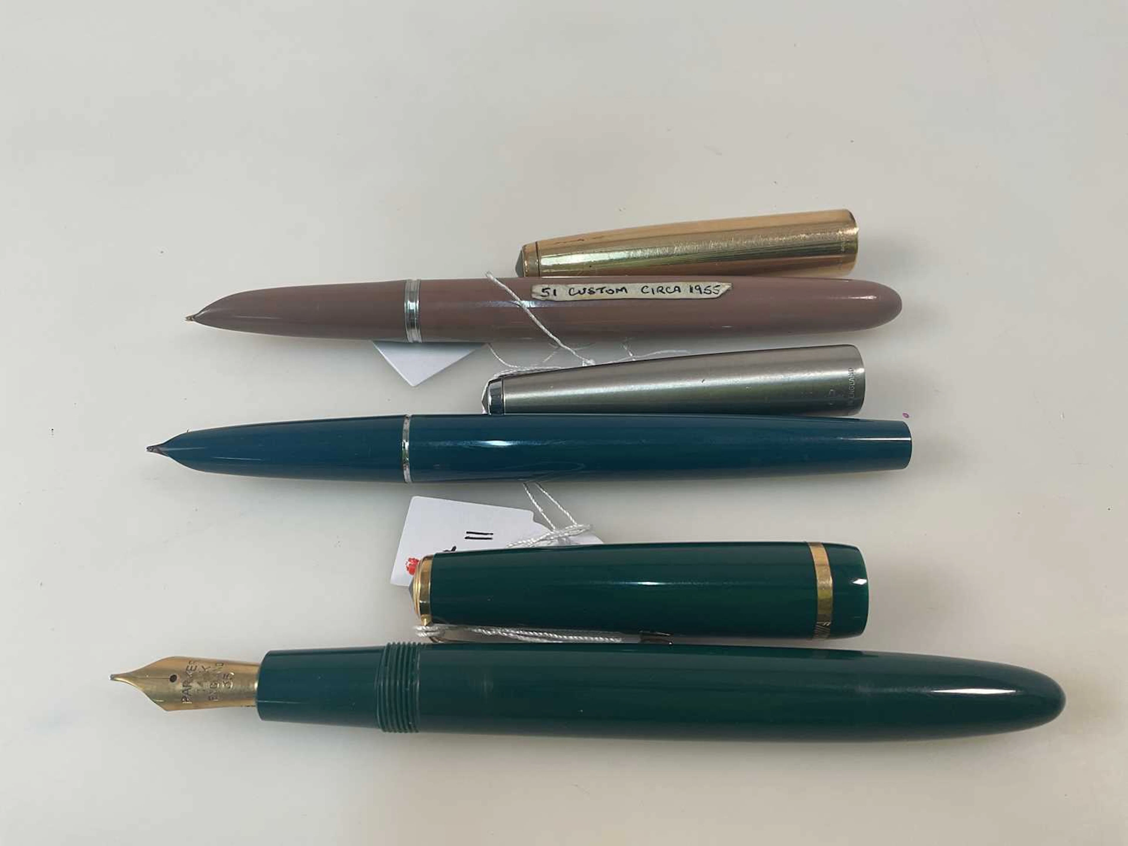 PARKER; three fountain pens