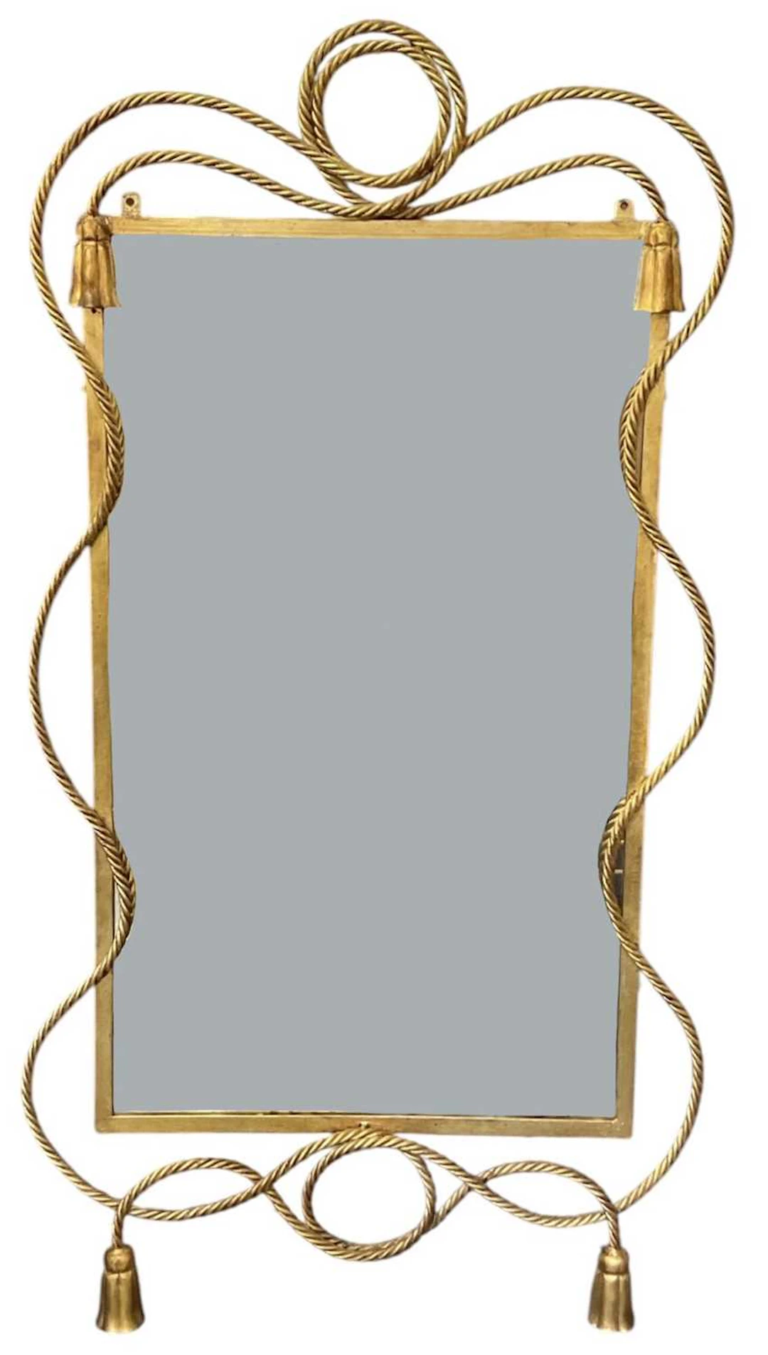 A modern gilt metal framed rectangular wall mirror