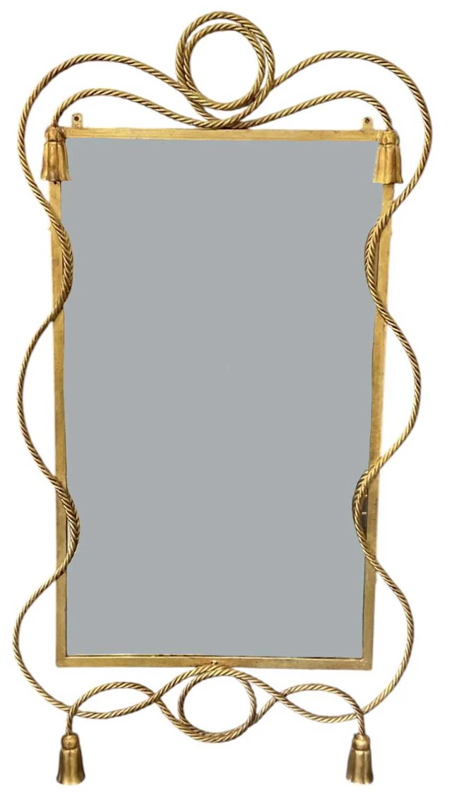 A modern gilt metal framed rectangular wall mirror