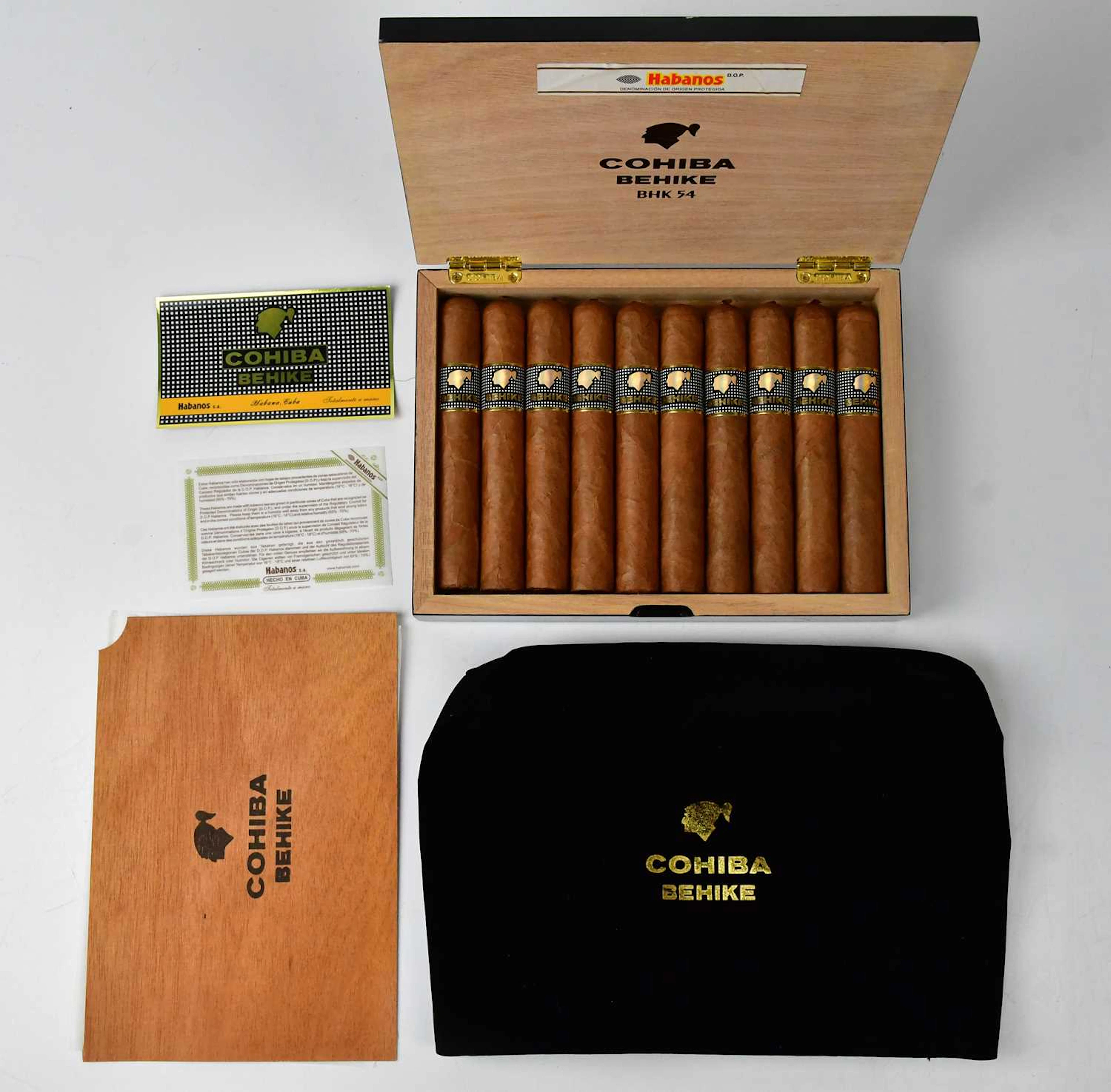 HABANOS; a box of ten Cohiba Behike 54 Cuban cigars