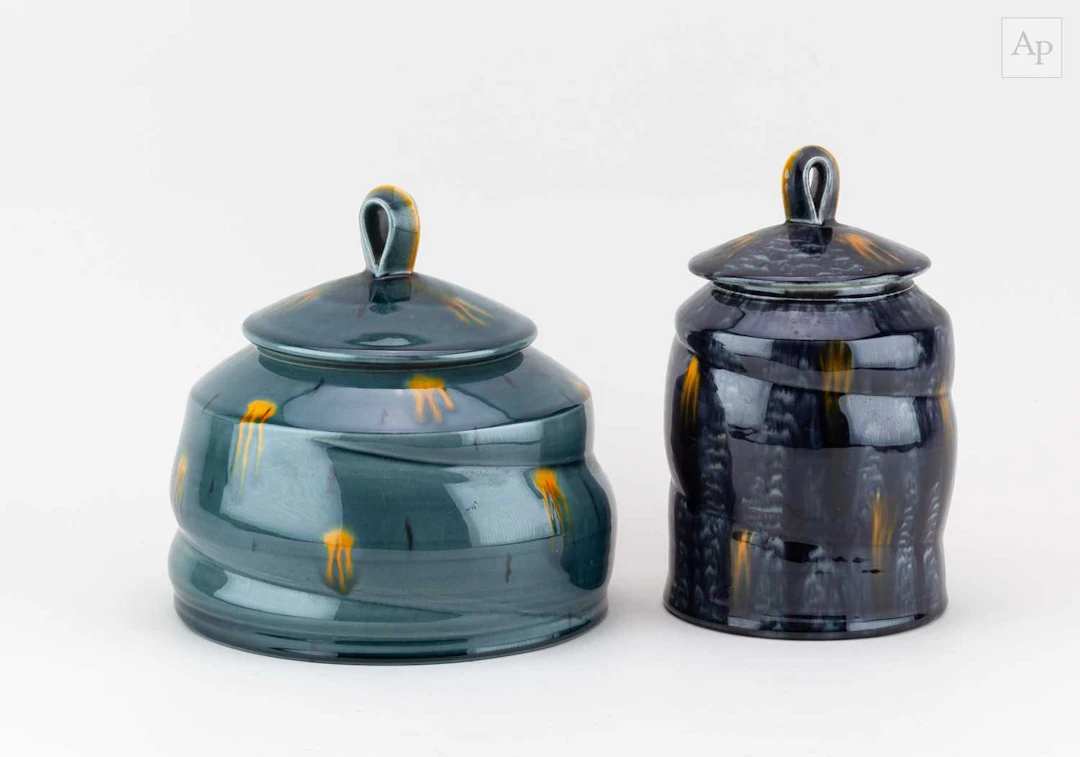 KEVIN DE CHOISY (1954-2020); an earthenware jar and cover...
