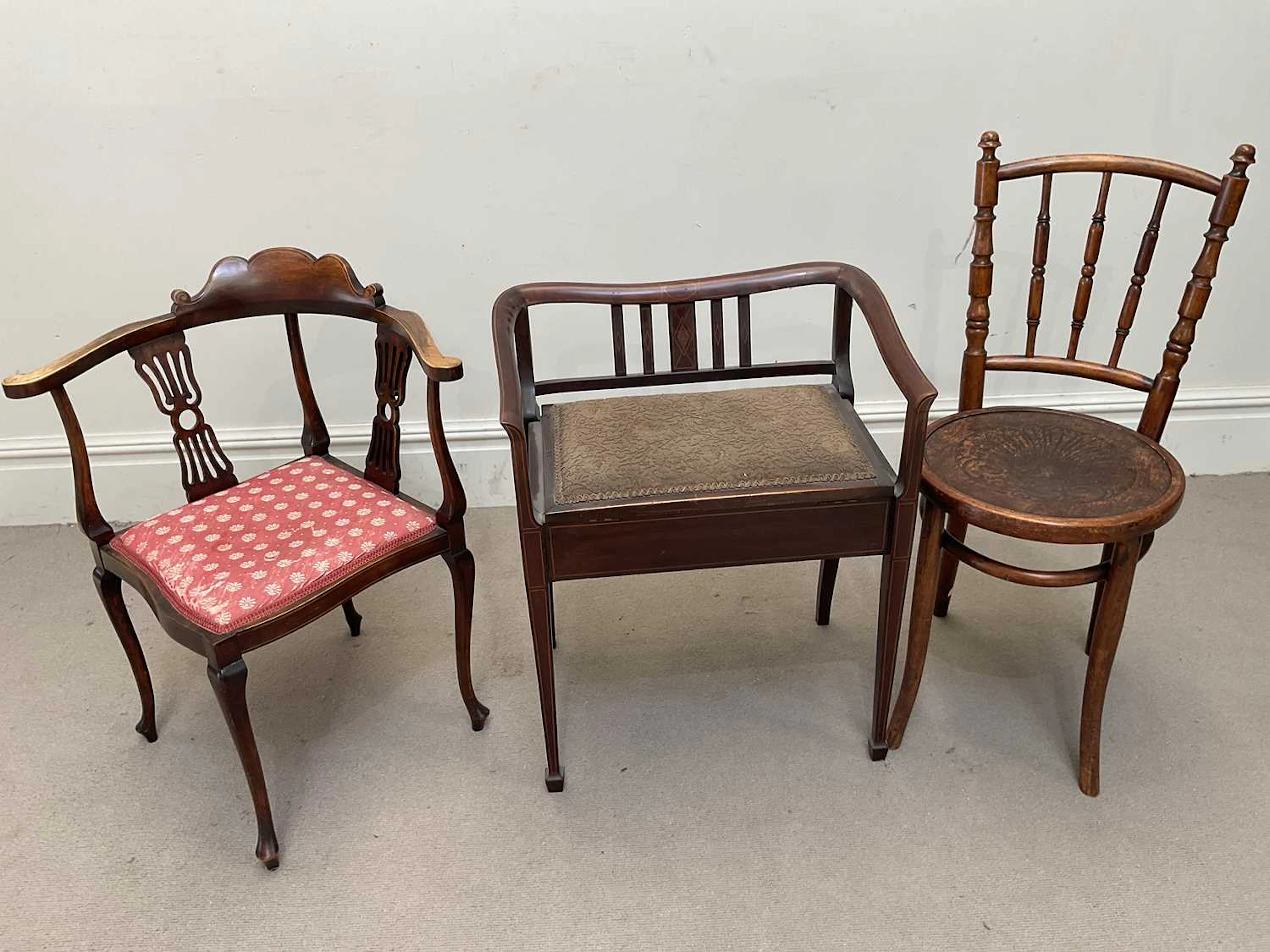 An Edwardian corner chair
