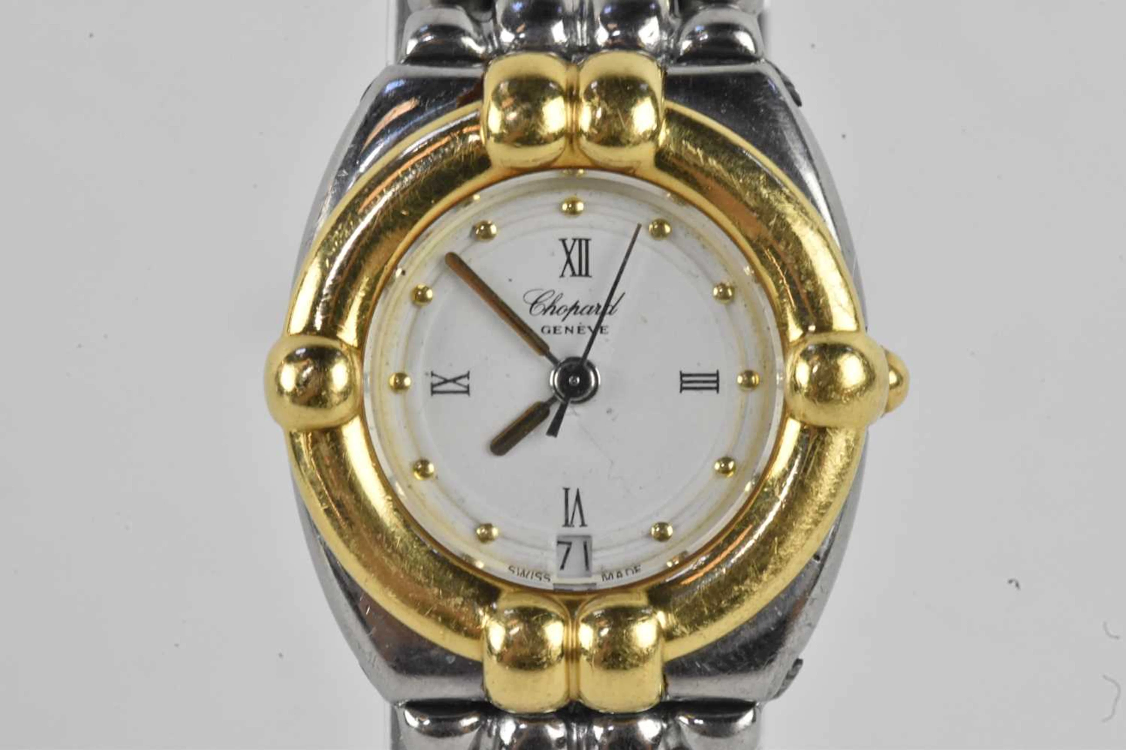 CHOPARD; a lady's stainless steel and gold 'Gstaad' wristwatch