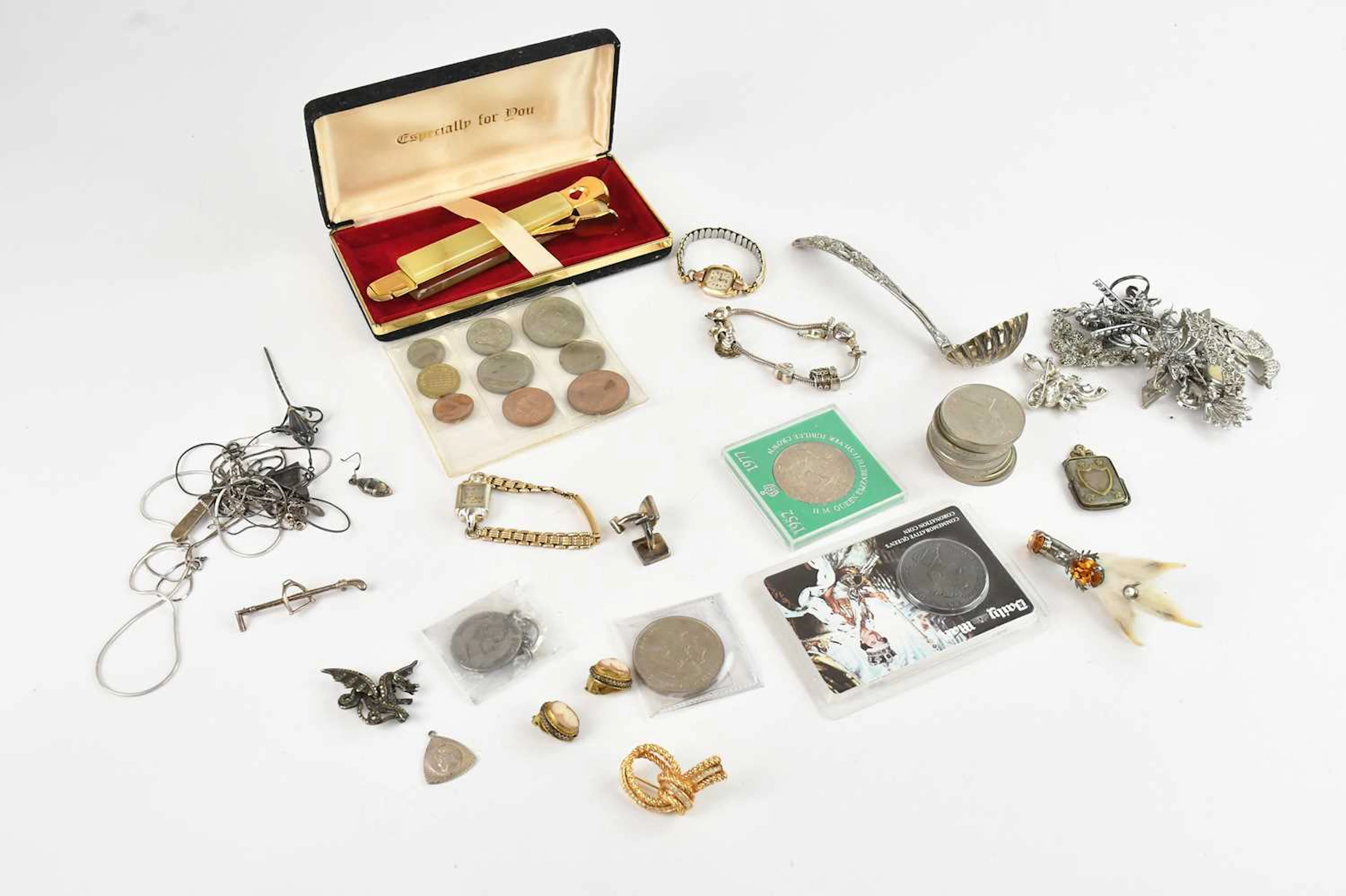 A collection of costume jewellery to include watches