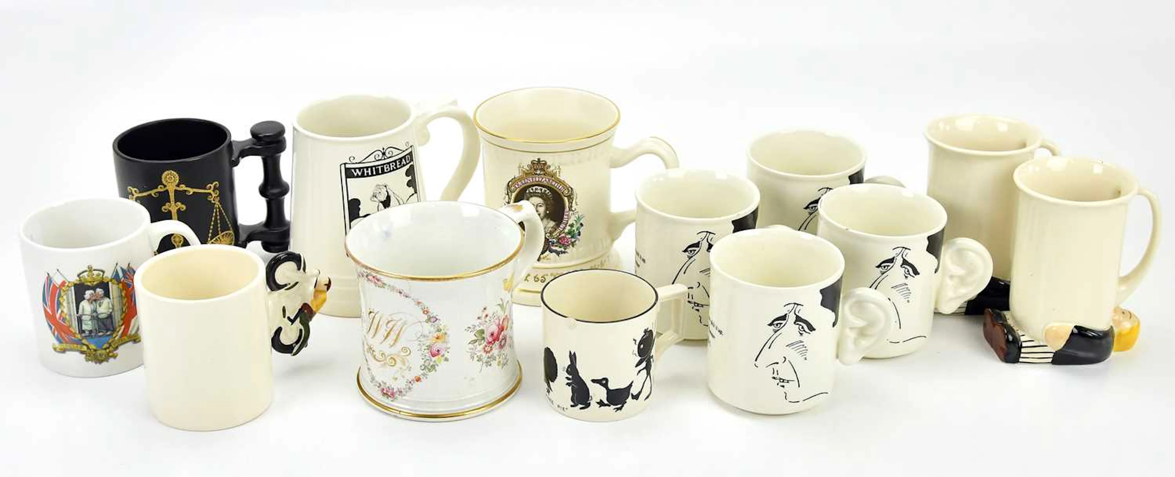 CARLTON WARE; a collection of decorative and commemorative mugs