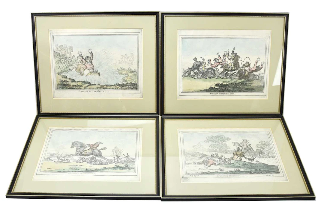JAMES GILROY; a set of four hunting prints